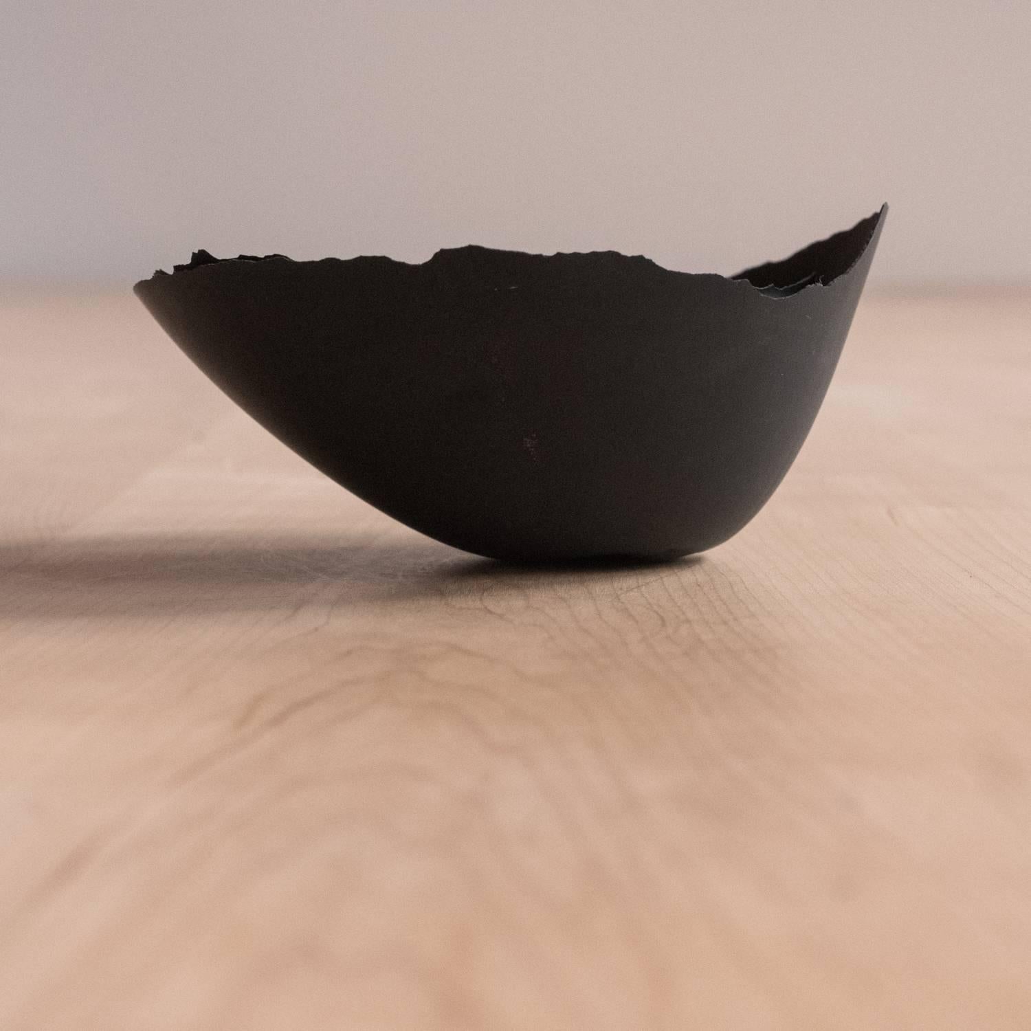 Handmade Cast Concrete Bowl in Black by UMÉ Studio For Sale 5