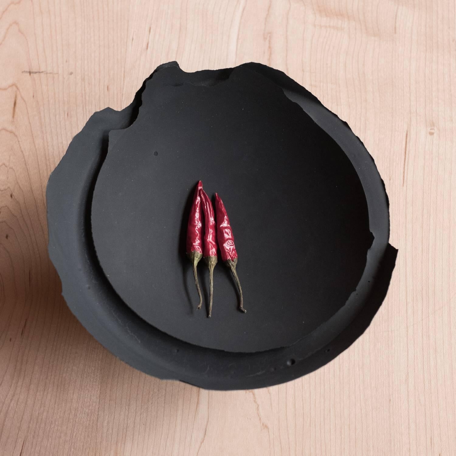Handmade Cast Concrete Bowl in Black by UMÉ Studio 5