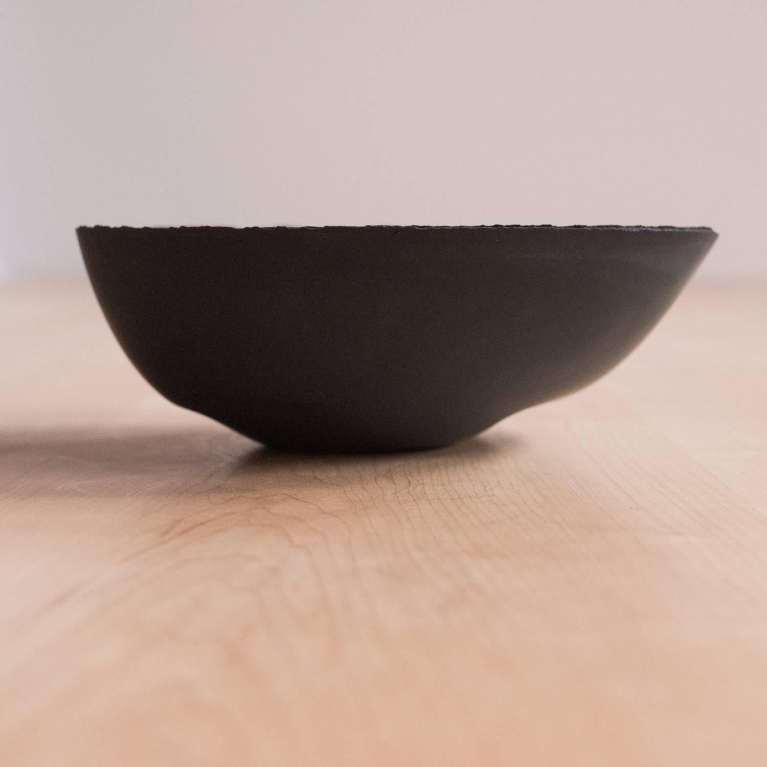 Handmade Cast Concrete Bowl in Black by UMÉ Studio For Sale 6