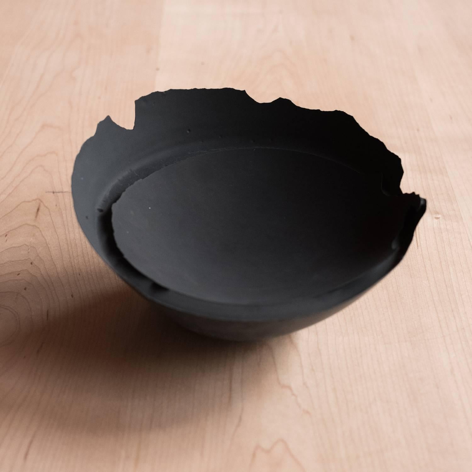 American Handmade Cast Concrete Bowl in Black by UMÉ Studio
