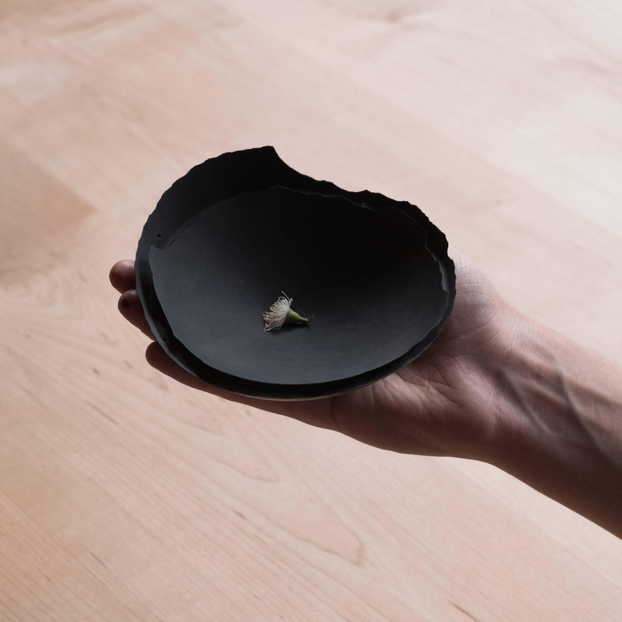 Handmade Cast Concrete Bowl in Black by UMÉ Studio In New Condition For Sale In Oakland, CA