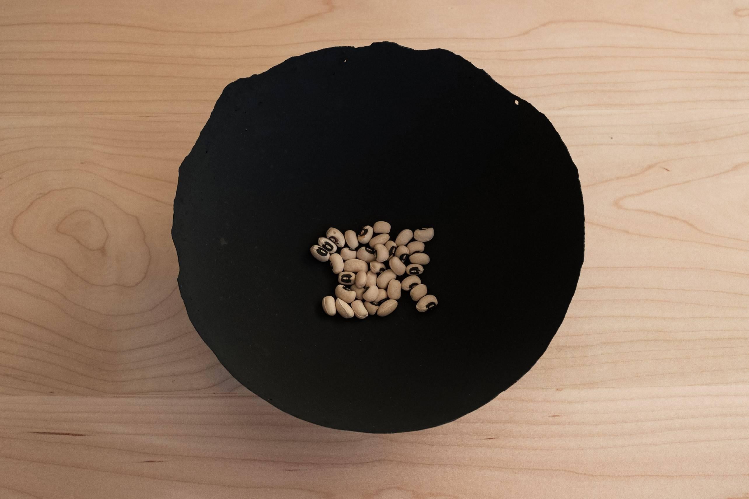 Contemporary Handmade Cast Concrete Bowl in Black by Umé Studio For Sale