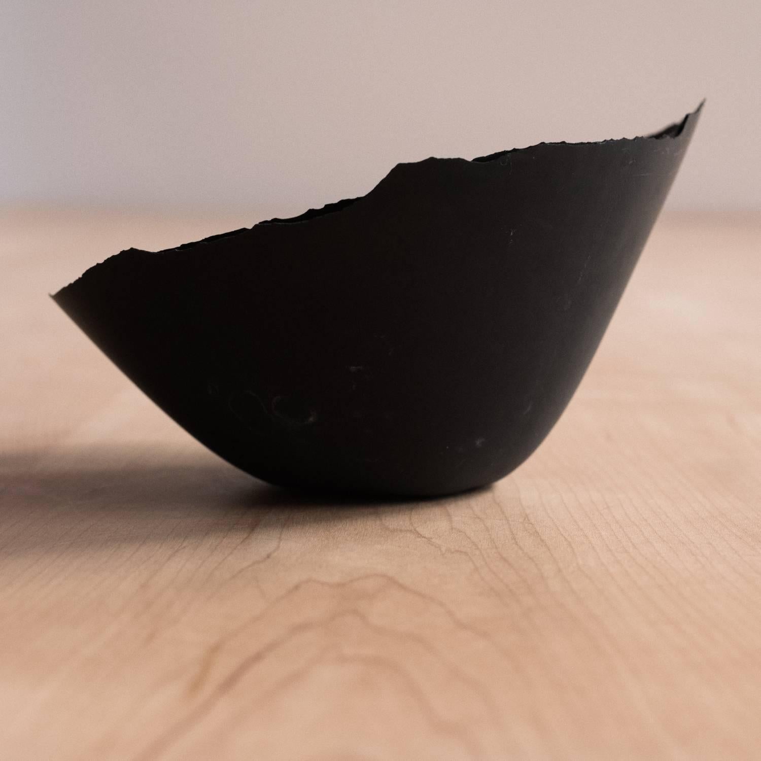 Handmade Cast Concrete Bowl in Black by UMÉ Studio In New Condition For Sale In Oakland, CA