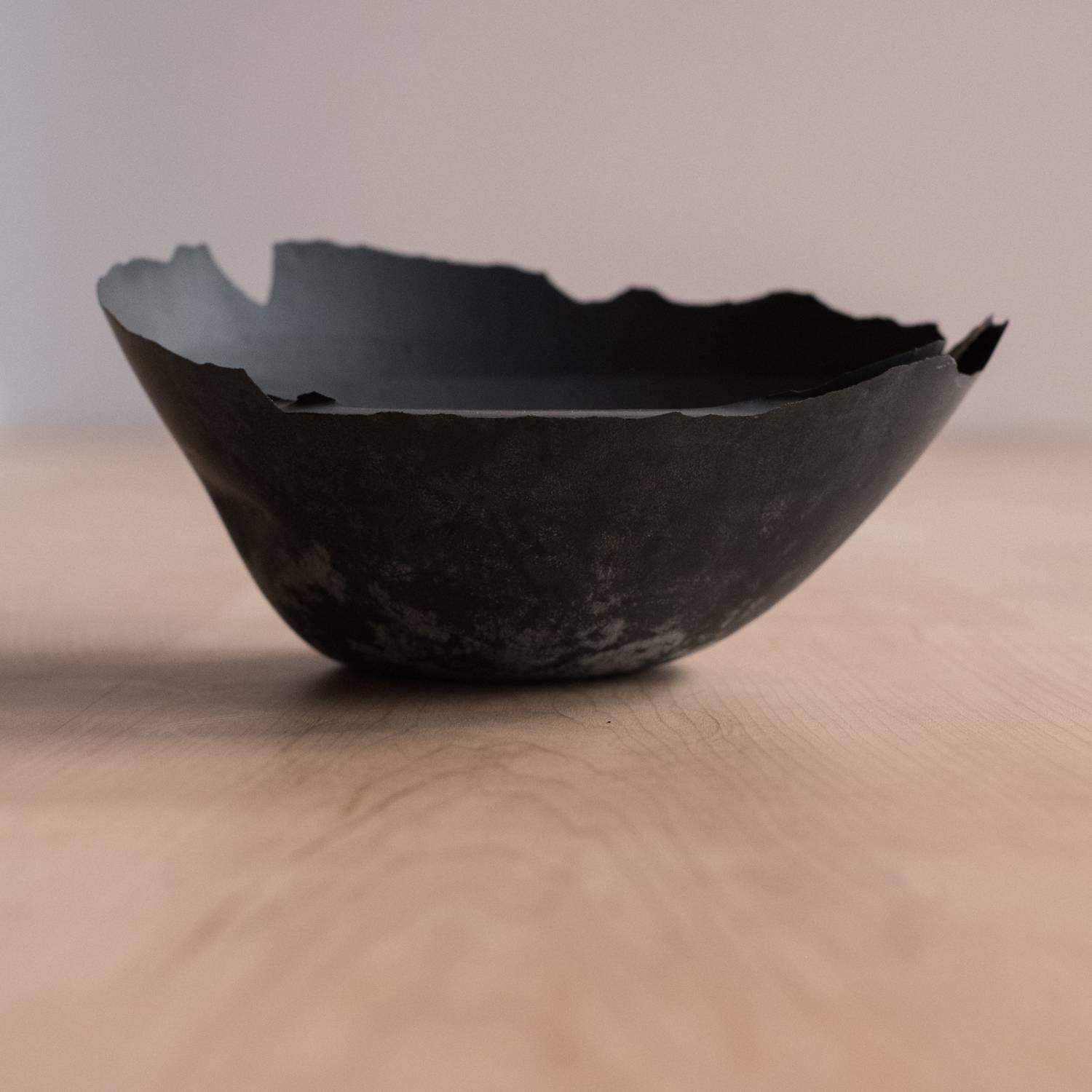Handmade Cast Concrete Bowl in Black by UMÉ Studio 2