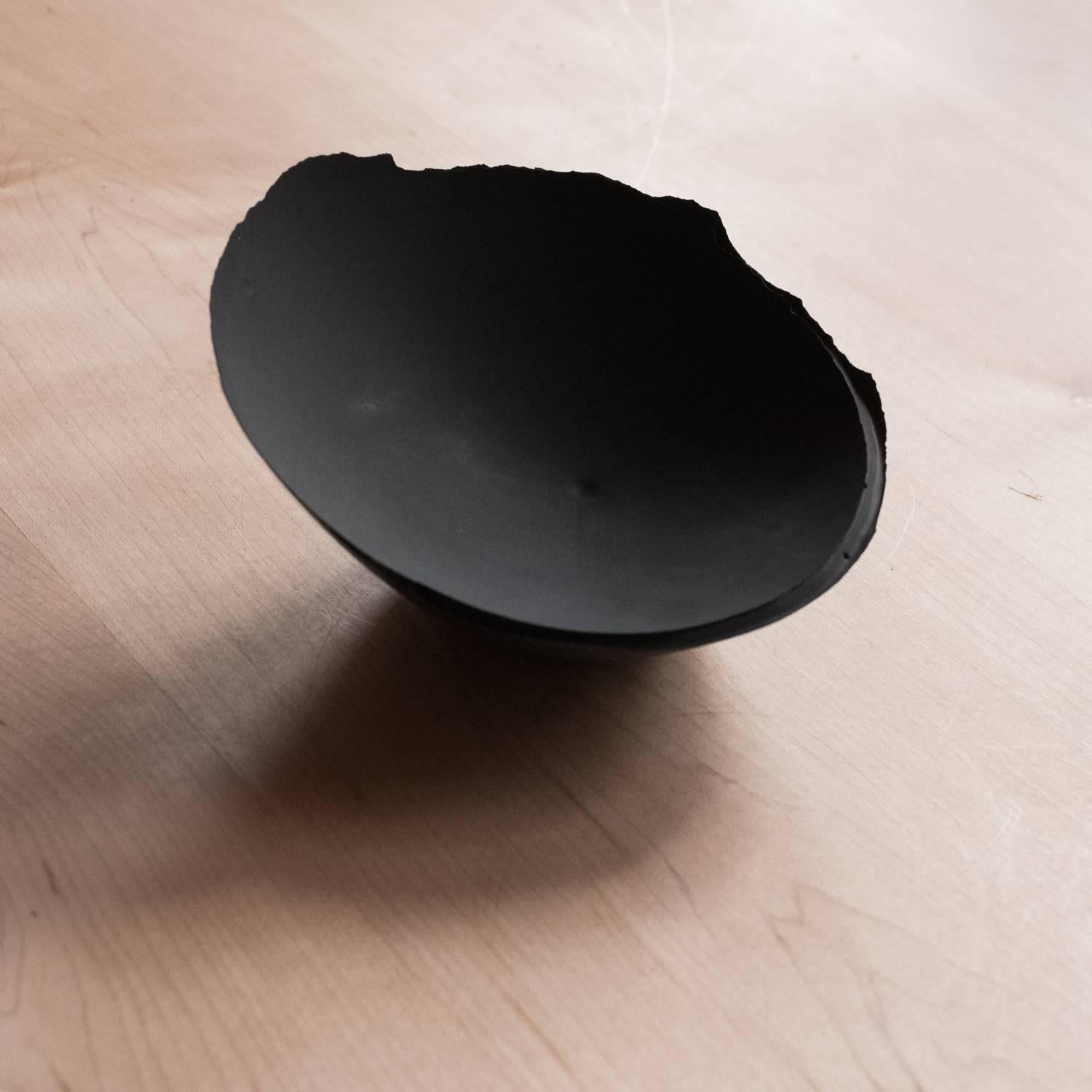 Handmade Cast Concrete Bowl in Black by UMÉ Studio For Sale 1