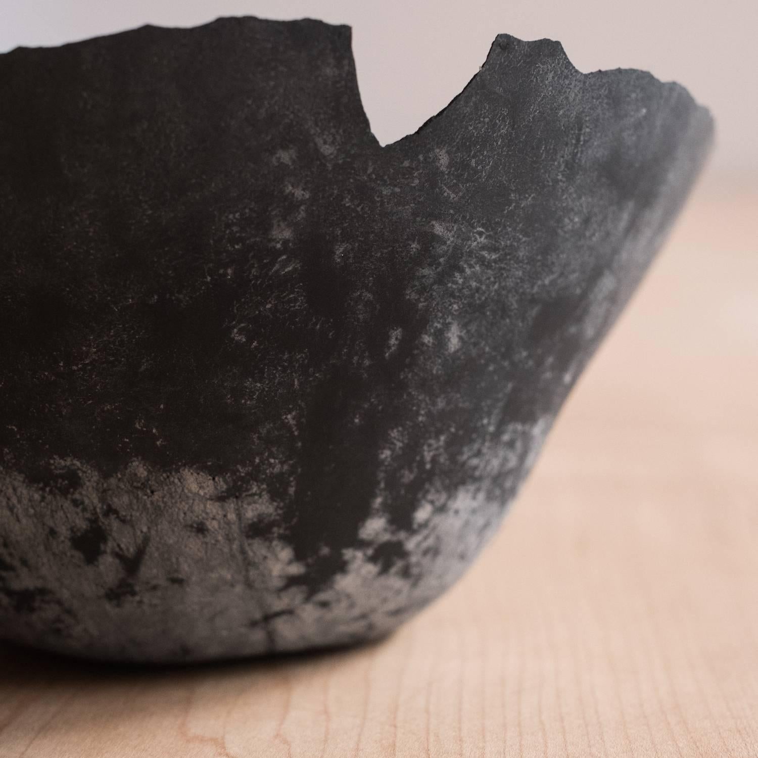 Handmade Cast Concrete Bowl in Black by UMÉ Studio 3