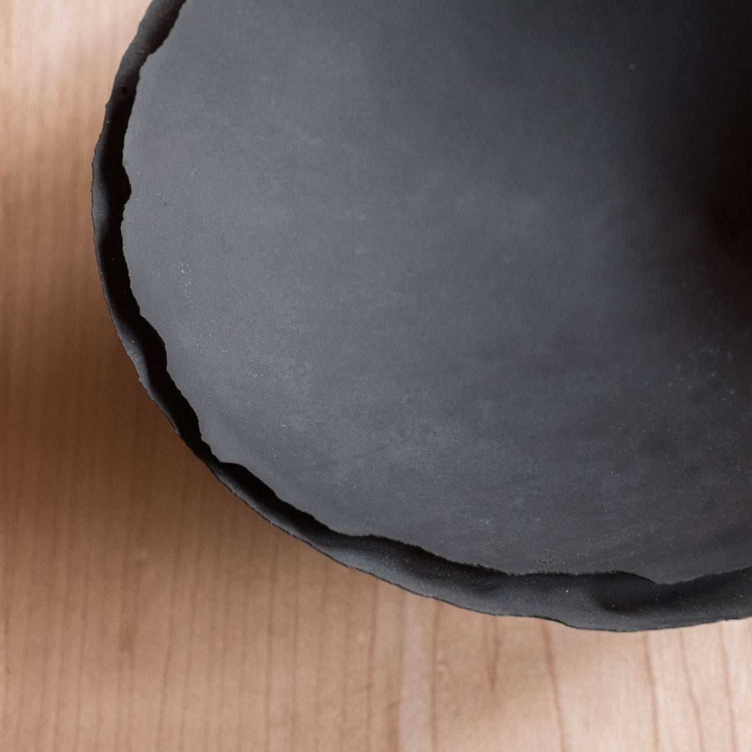 Handmade Cast Concrete Bowl in Black by UMÉ Studio For Sale 4