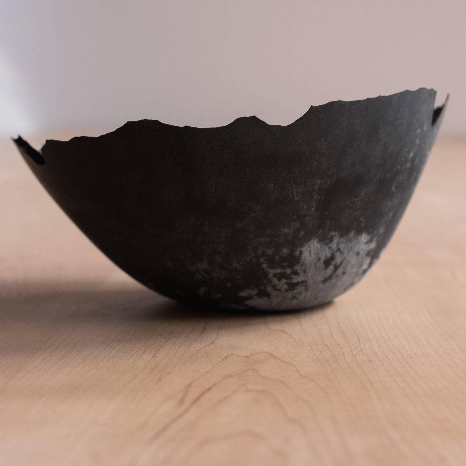 Handmade Cast Concrete Bowl in Black by UMÉ Studio 4