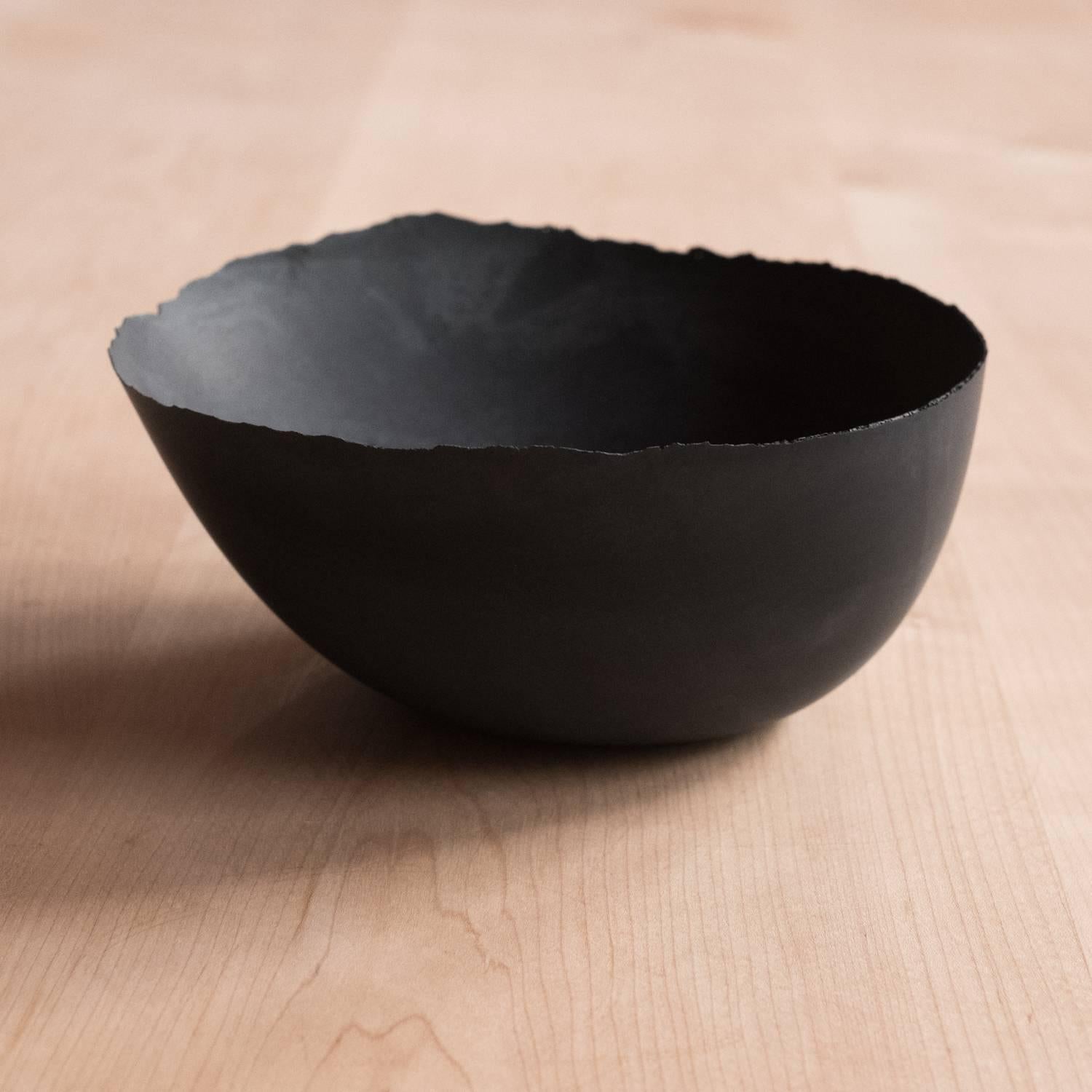 Handmade Cast Concrete Bowl in Black by UMÉ Studio, Set of Three For Sale 7