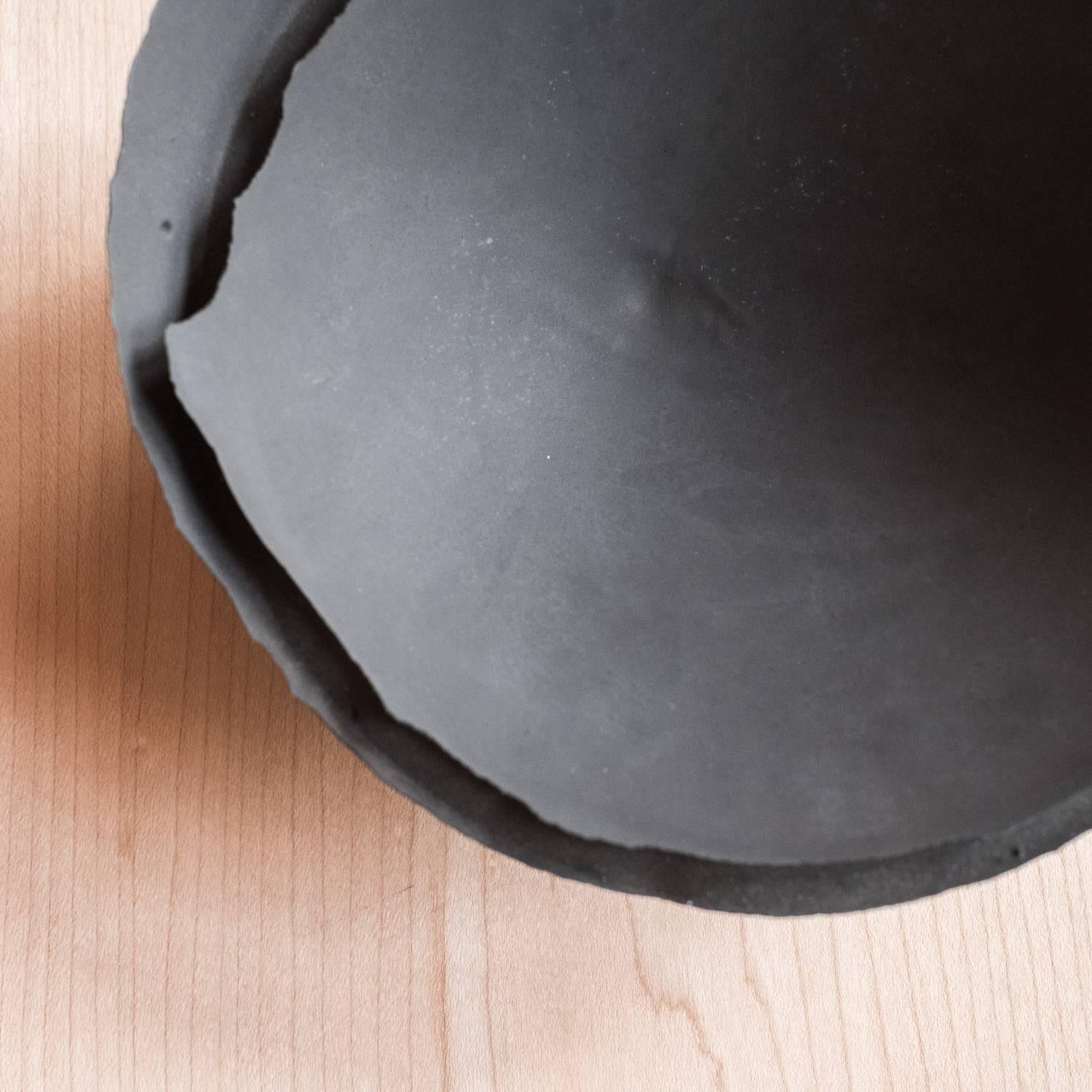 Contemporary Handmade Cast Concrete Bowl in Black by UMÉ Studio, Set of Three Small