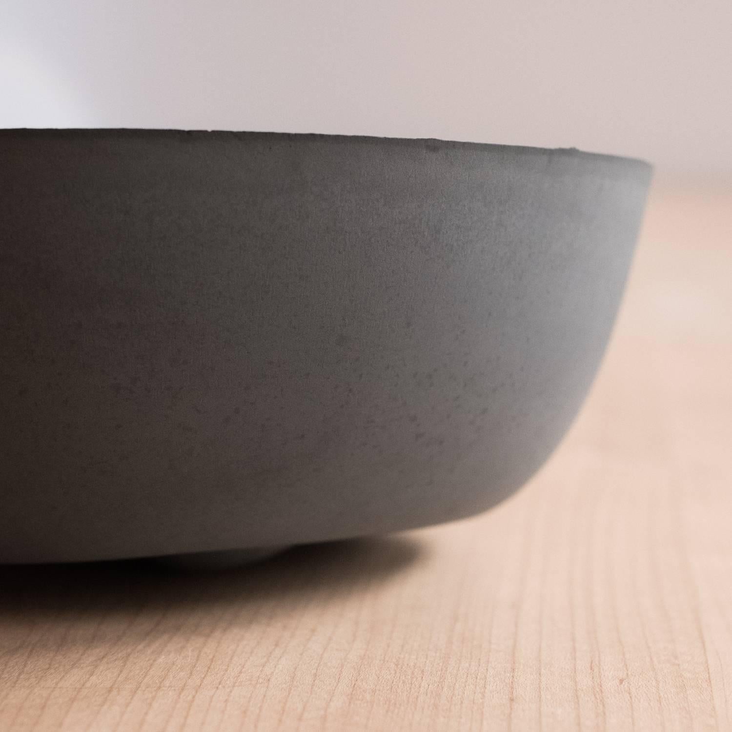 Handmade Cast Concrete Bowl in Black Charcoal by UMÉ Studio 6