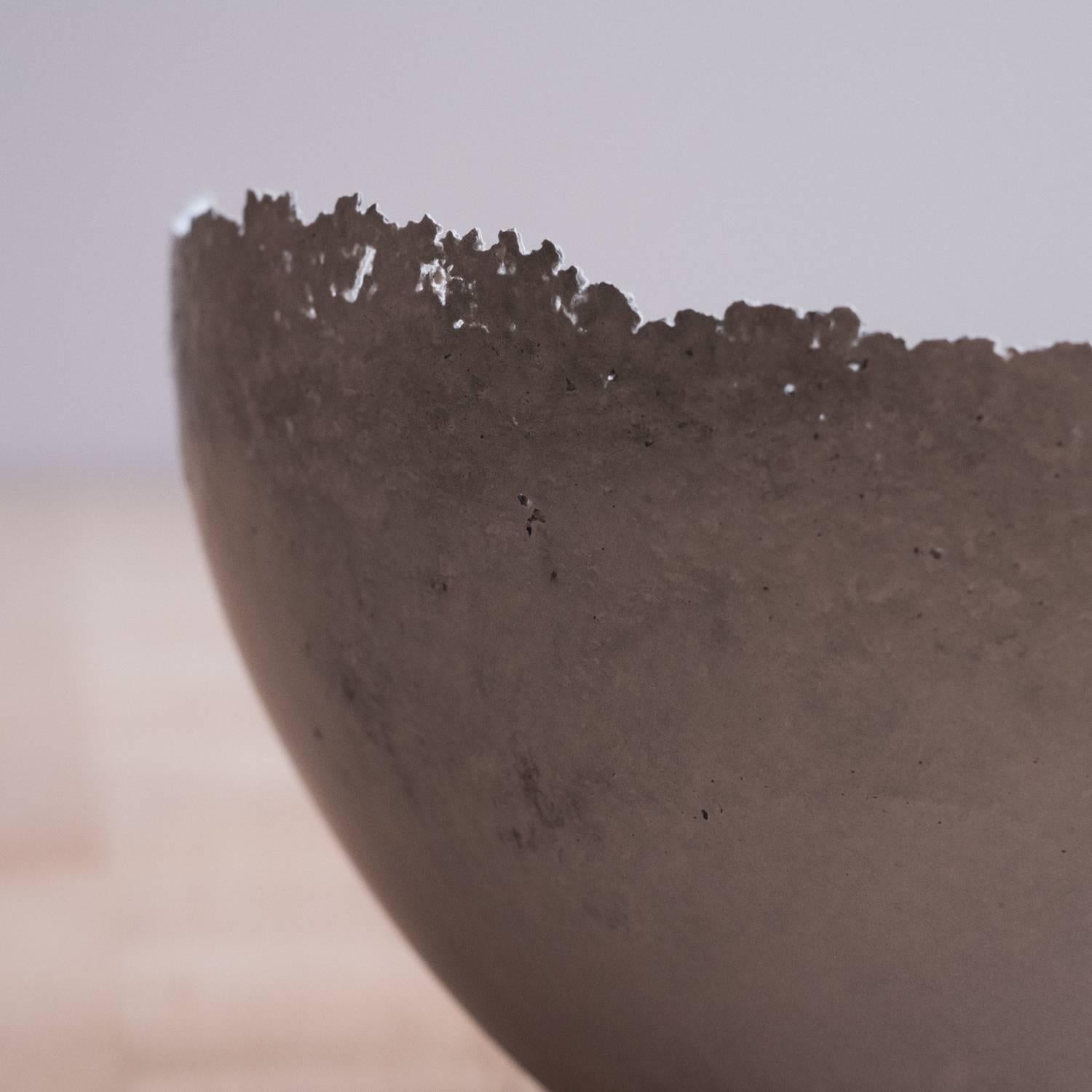 Handmade Cast Concrete Bowl in Grey by UMÉ Studio 4