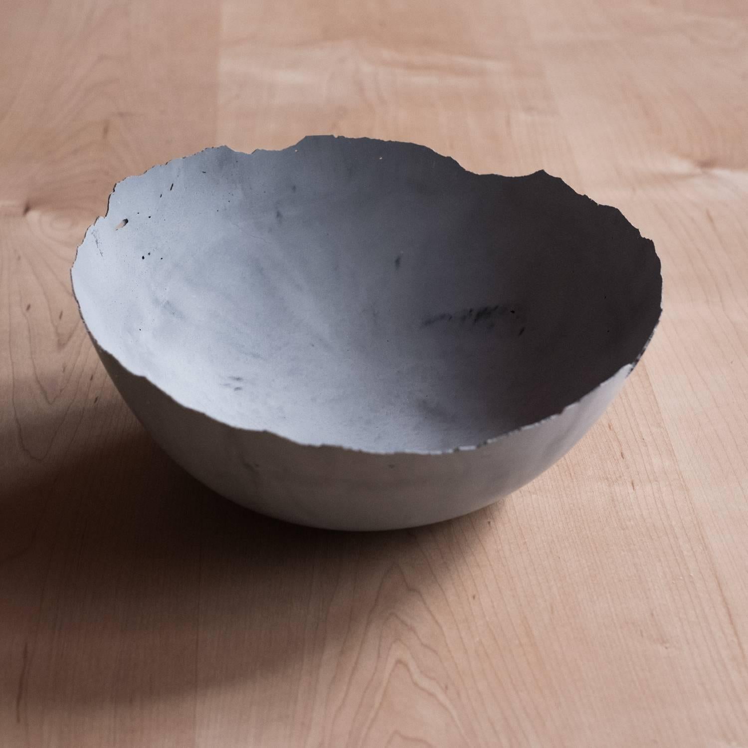 Handmade Cast Concrete Bowl in Grey by UMÉ Studio For Sale 5