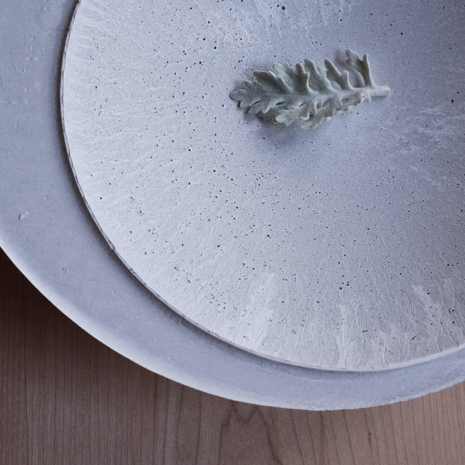 Handmade Cast Concrete Bowl in Grey by UMÉ Studio For Sale 5