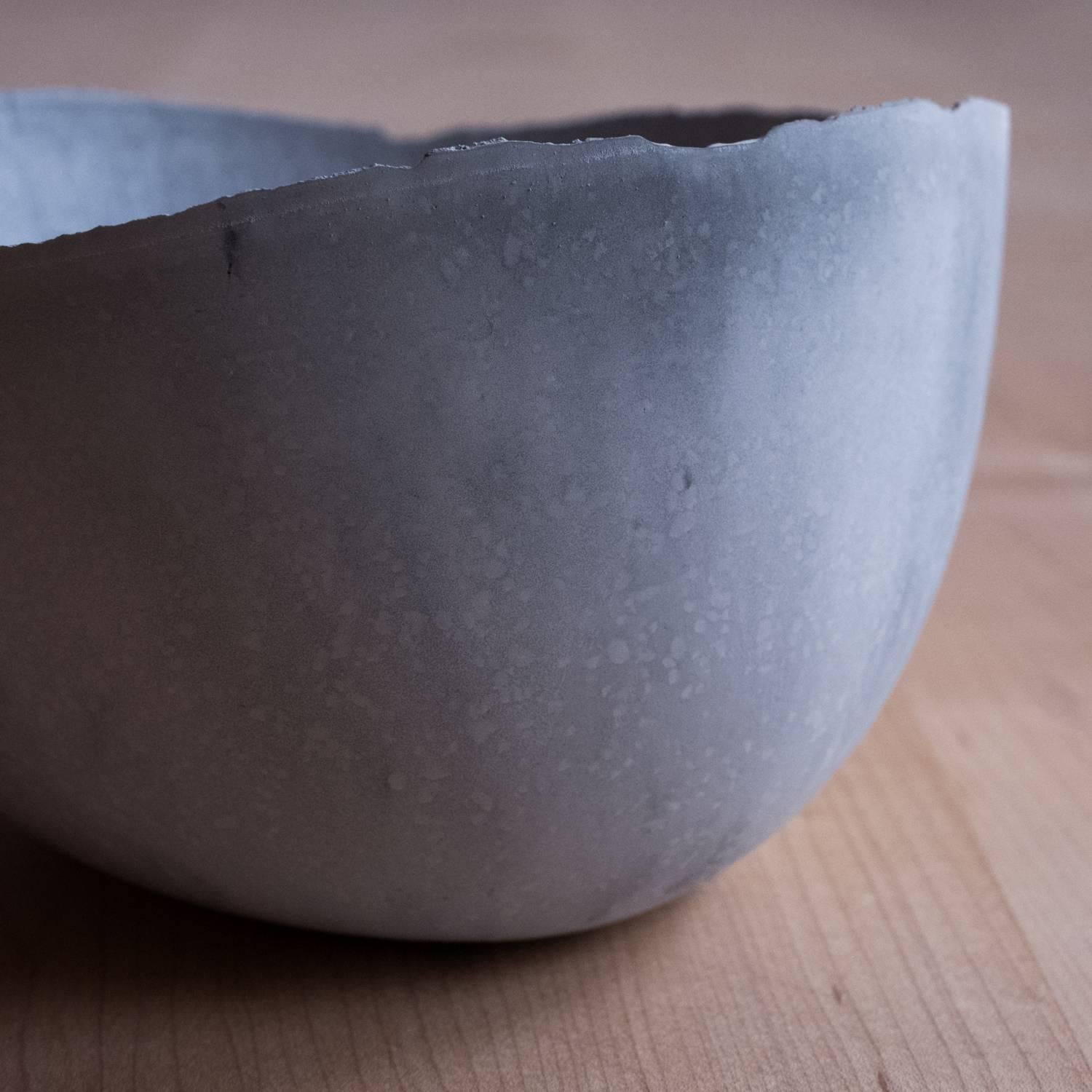 Handmade Cast Concrete Bowl in Grey by UMÉ Studio For Sale 5
