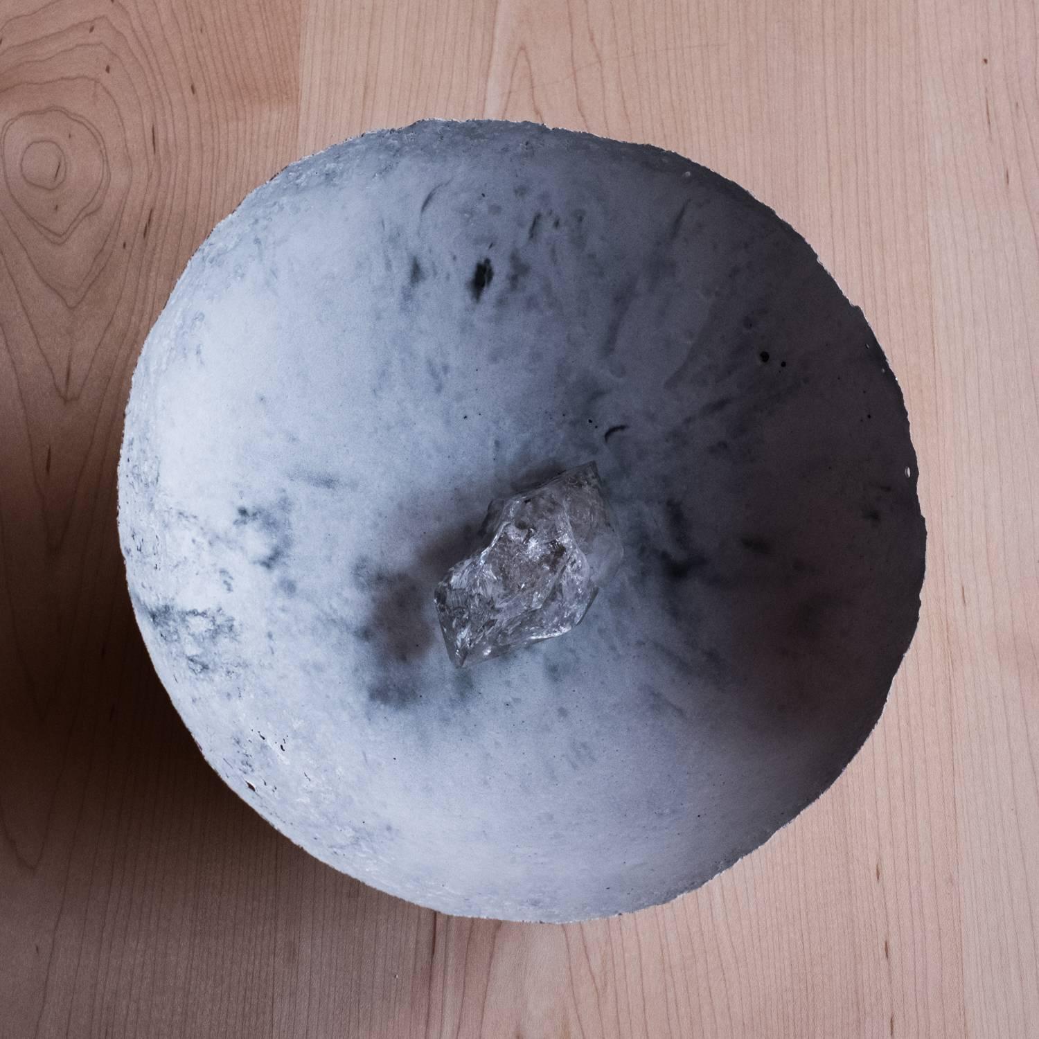 Handmade Cast Concrete Bowl in Grey by UMÉ Studio For Sale 5