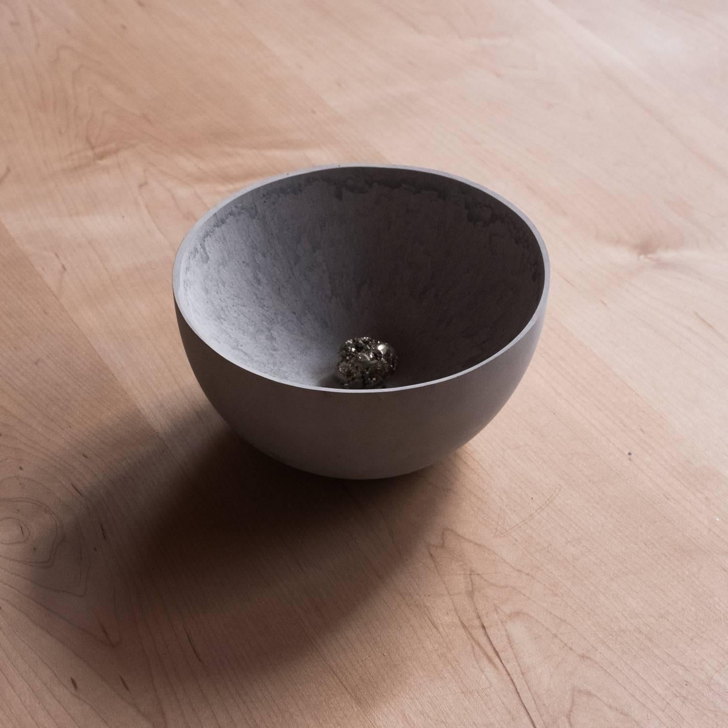 Handmade Cast Concrete Bowl in Grey by UMÉ Studio For Sale 5