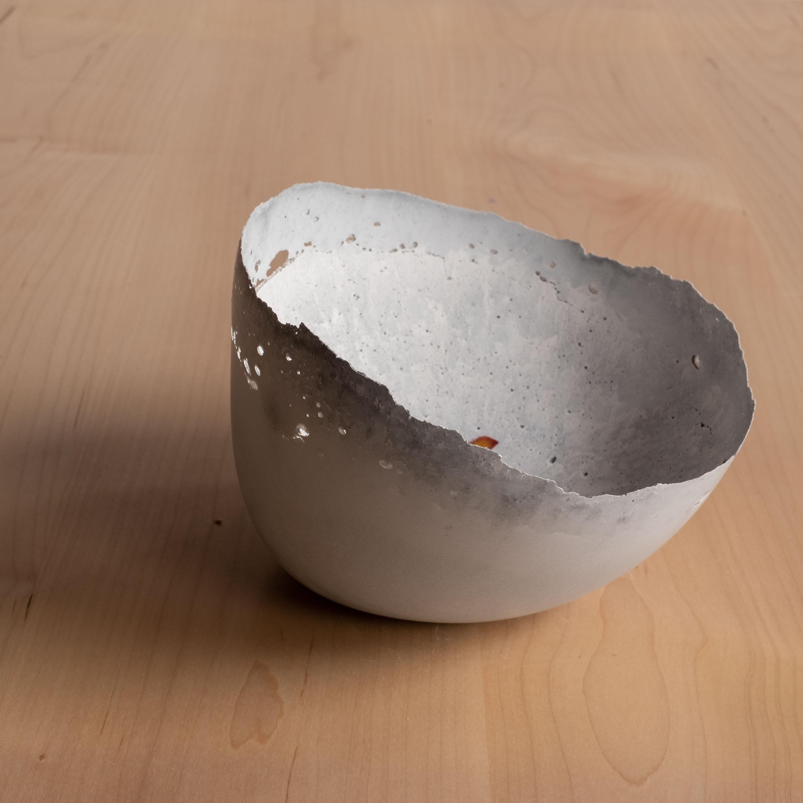 Handmade Cast Concrete Bowl in Grey by UME Studio For Sale 5