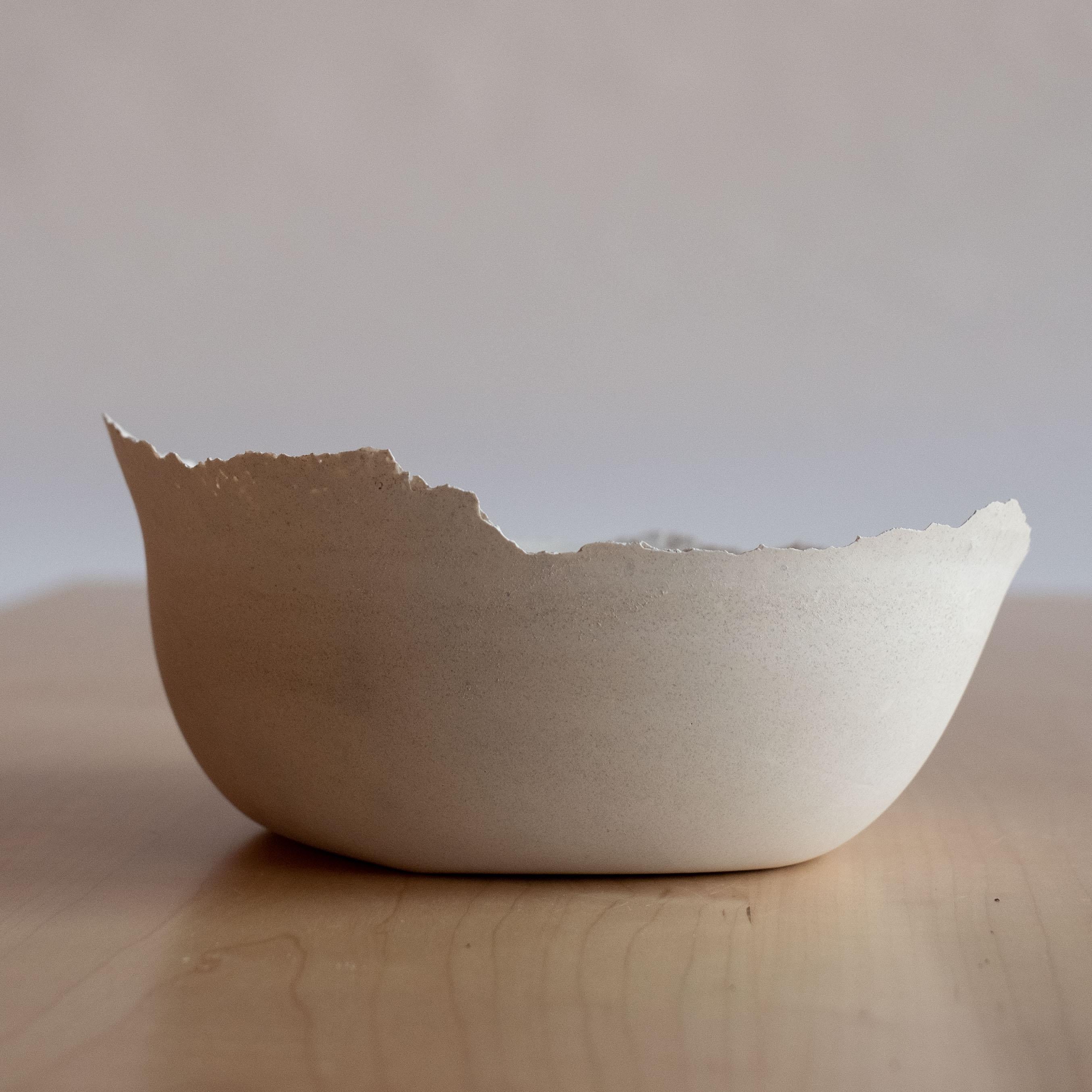 Handmade Cast Concrete Bowl in Grey by Umé Studio For Sale 5