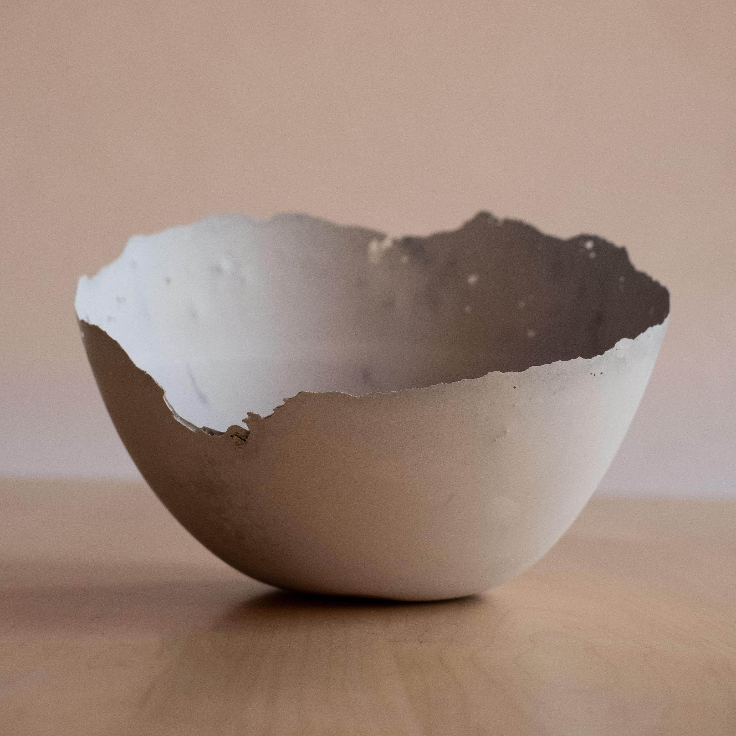 Handmade Cast Concrete Bowl in Grey by UME Studio For Sale 5