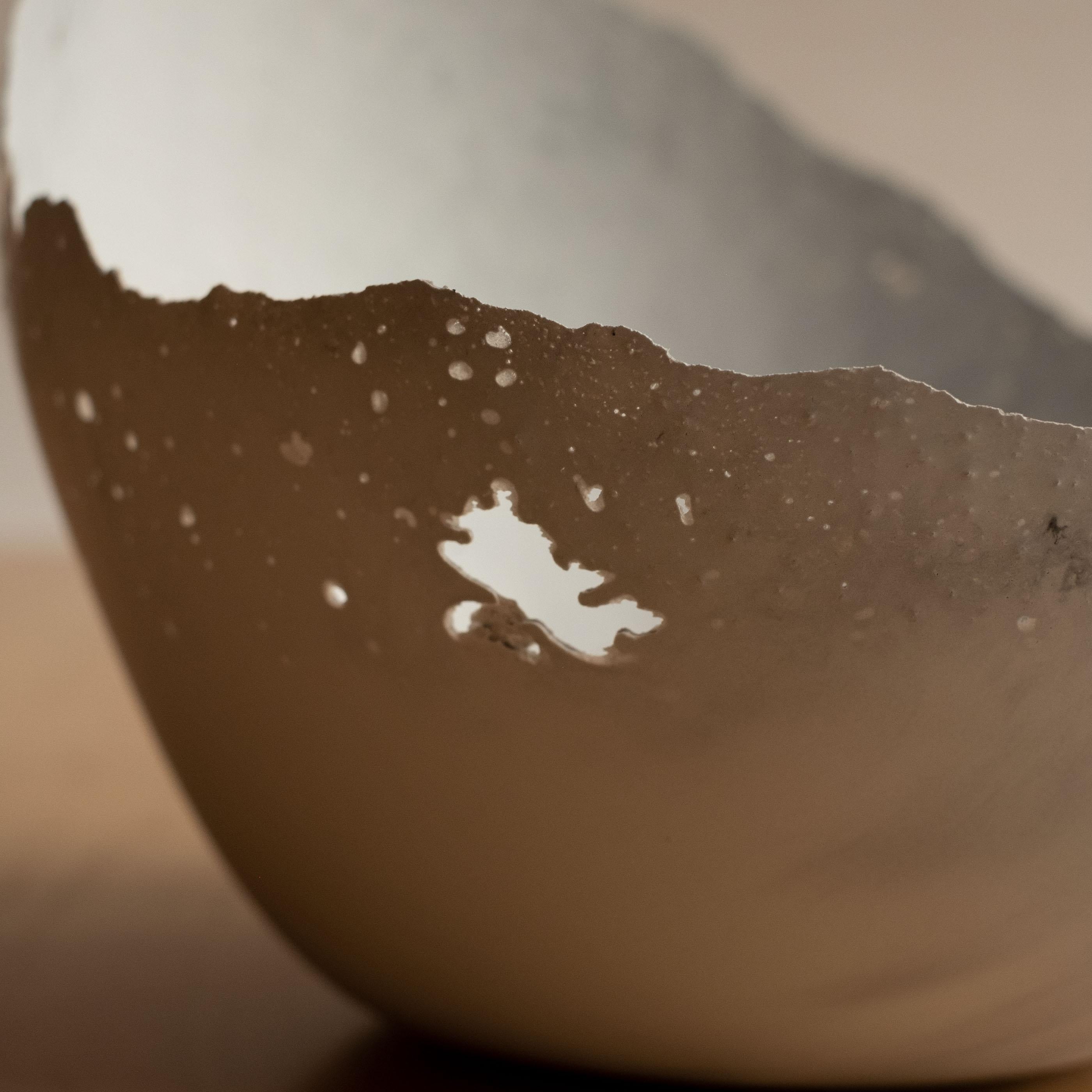 Handmade Cast Concrete Bowl in Grey by UME Studio For Sale 5