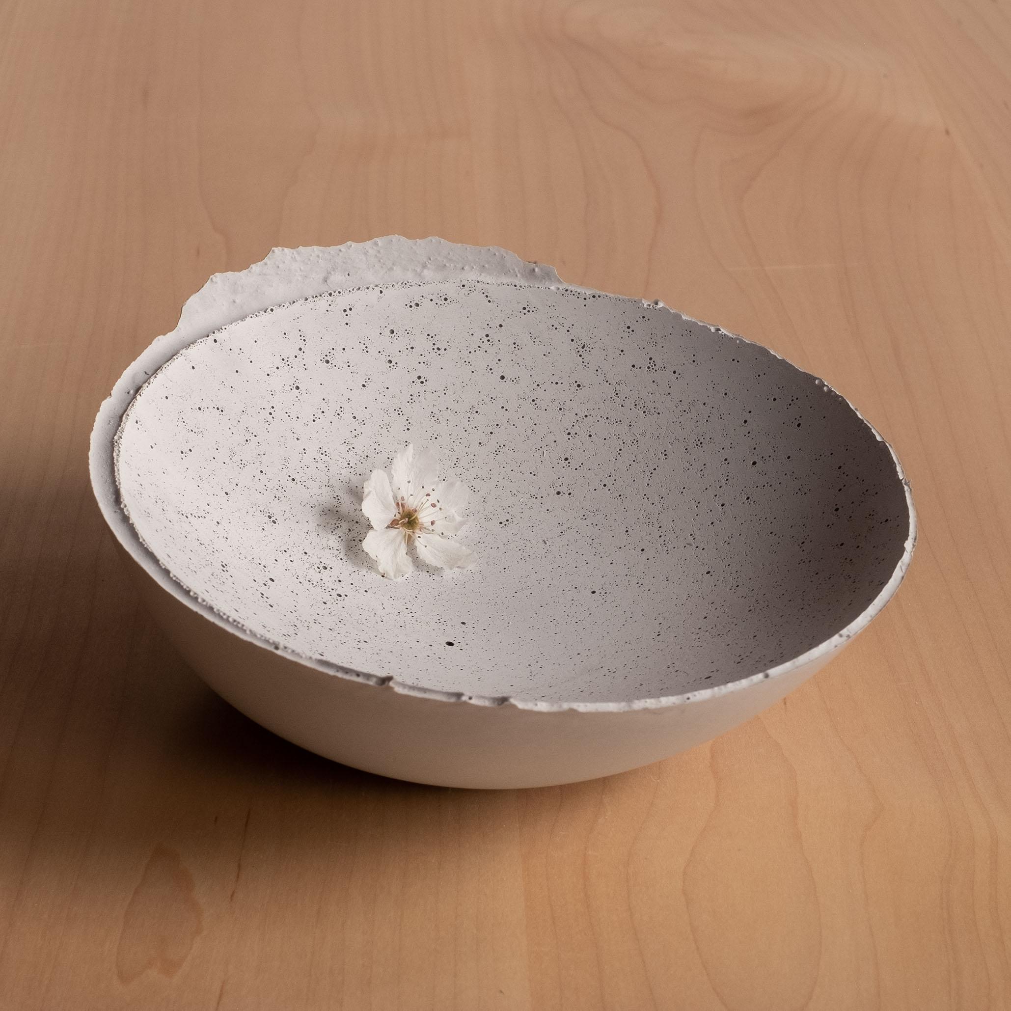 Handmade Cast Concrete Bowl in Grey by UME Studio For Sale 5