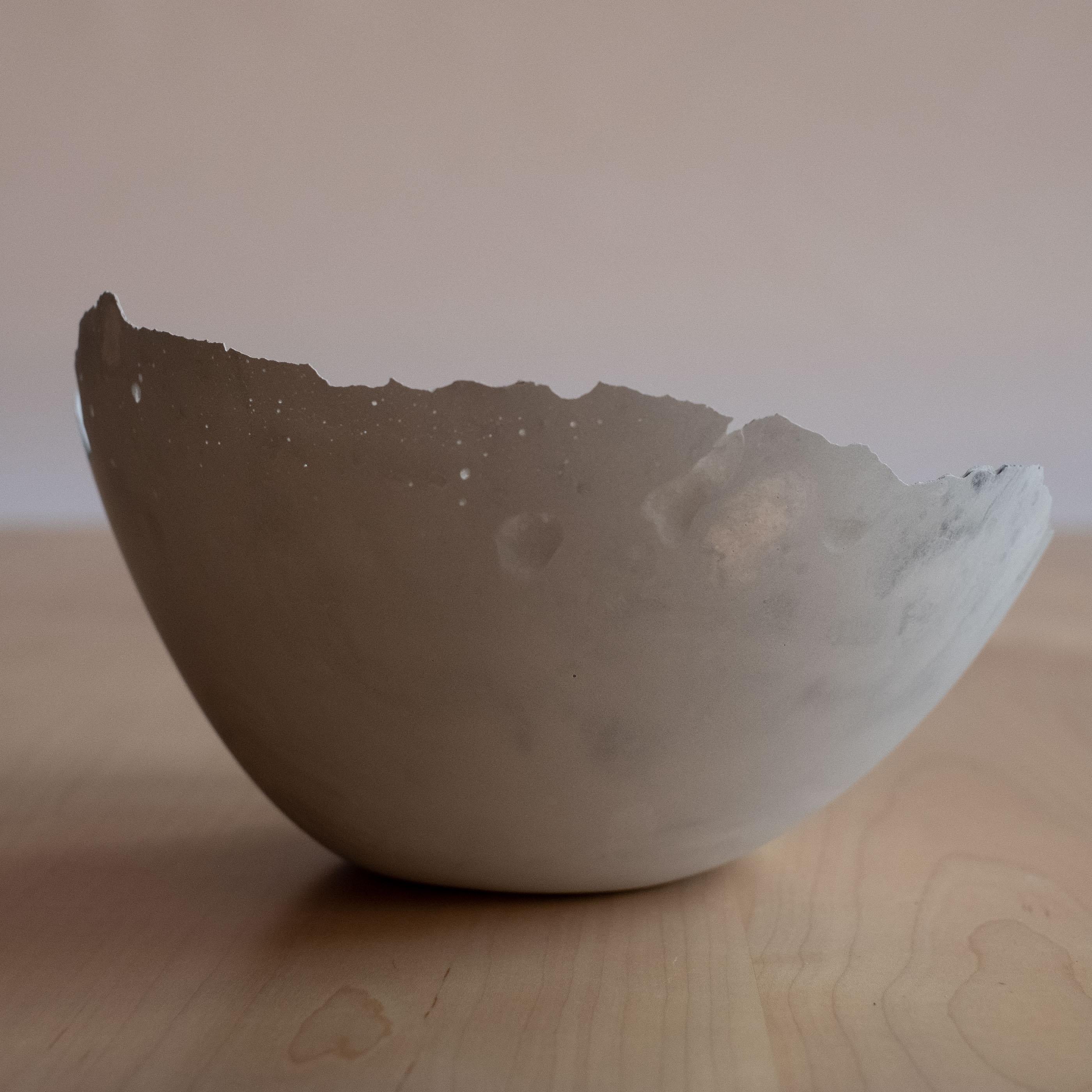 Handmade Cast Concrete Bowl in Grey by UME Studio For Sale 5