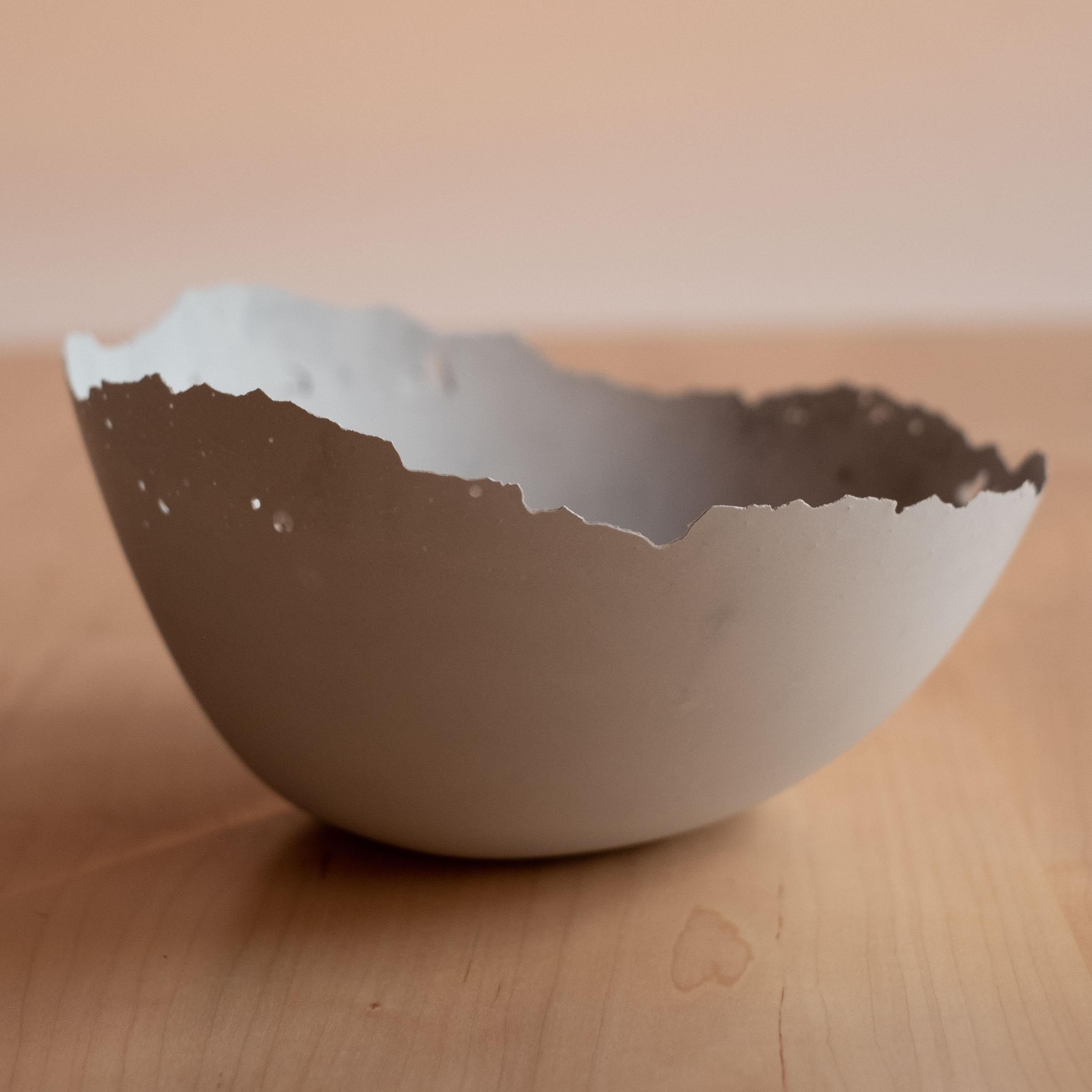Handmade Cast Concrete Bowl in Grey by UME Studio For Sale 5