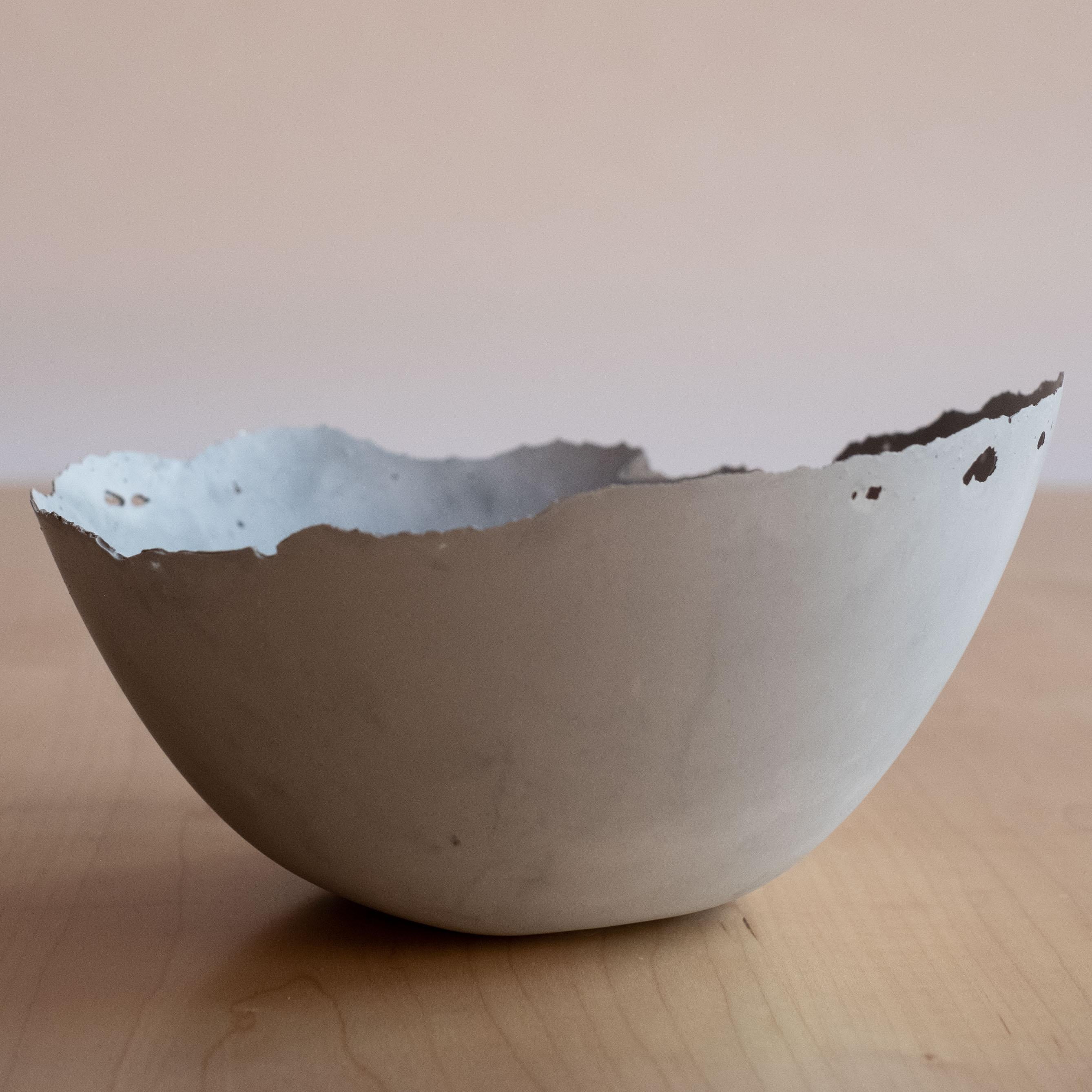 Handmade Cast Concrete Bowl in Grey by UME Studio For Sale 5