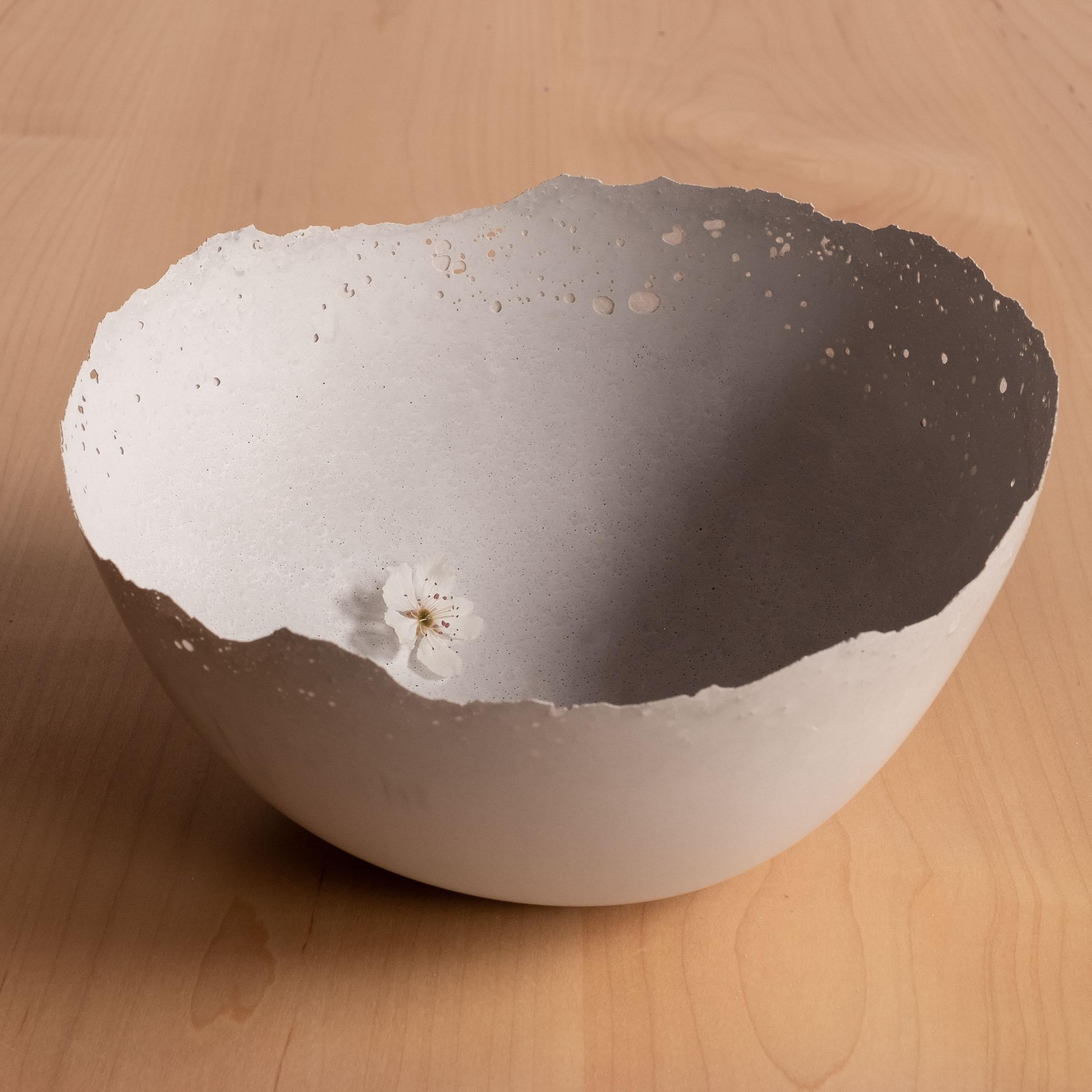 Handmade Cast Concrete Bowl in Grey by UME Studio For Sale 5