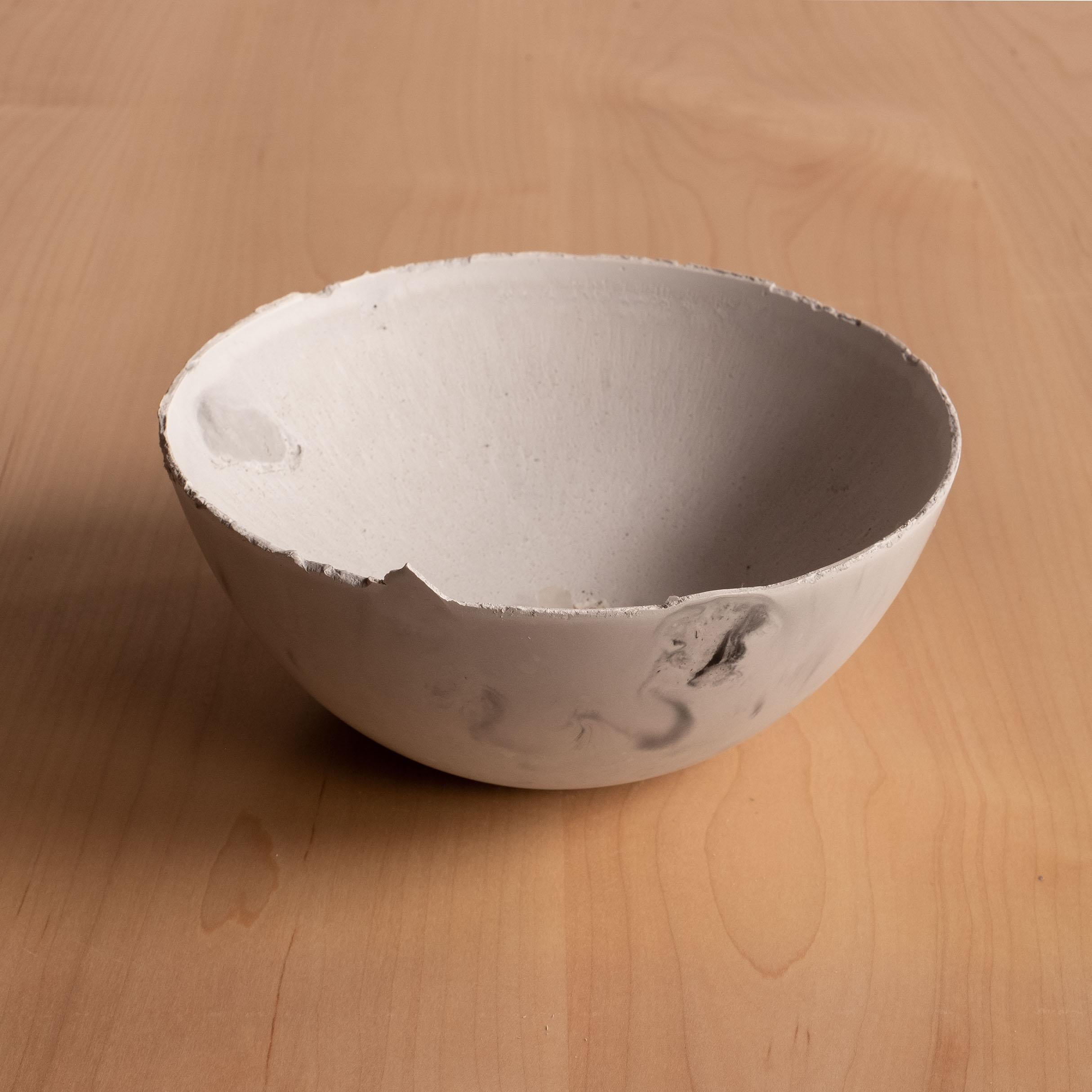 Handmade Cast Concrete Bowl in Grey by UME Studio For Sale 5