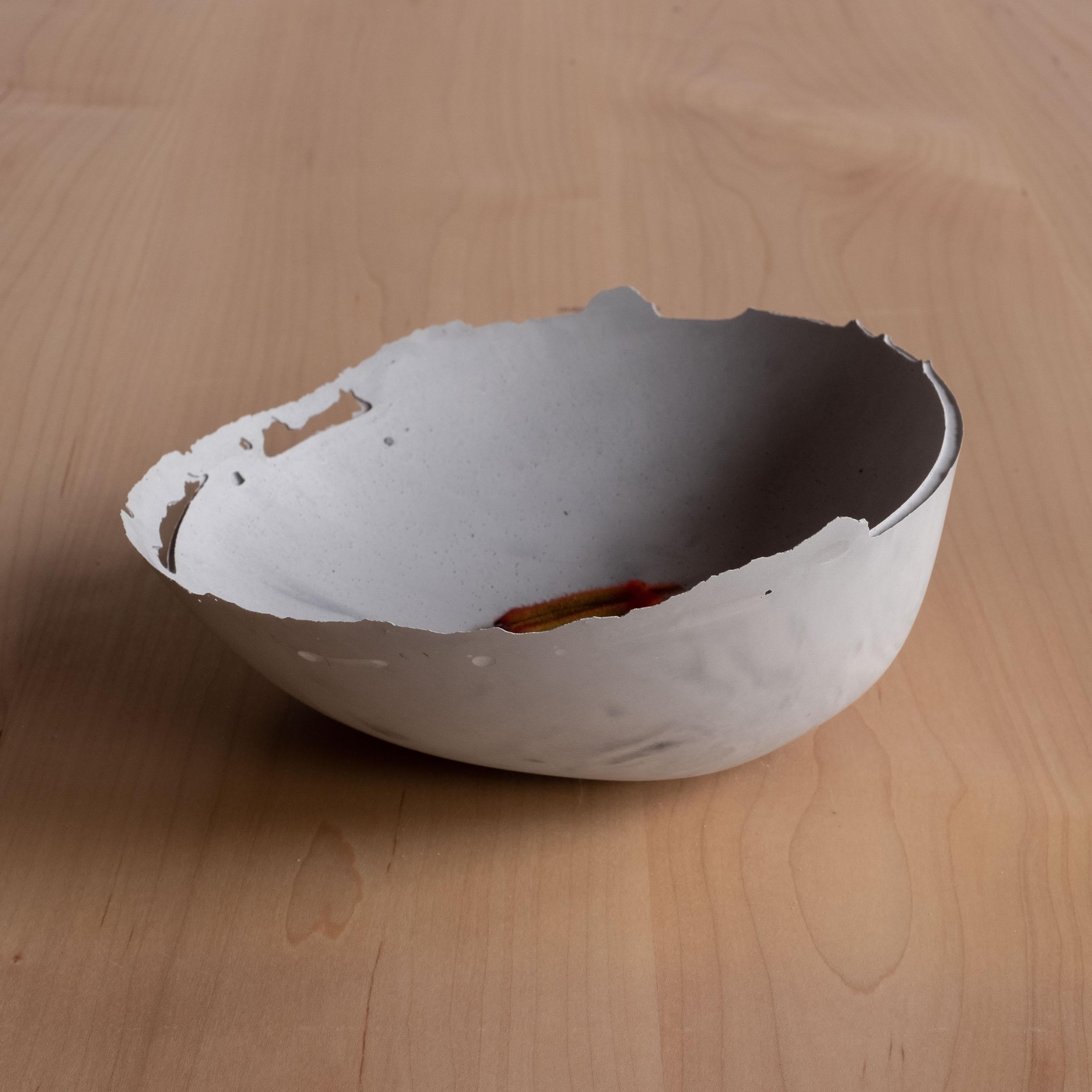 Handmade Cast Concrete Bowl in Grey by UME Studio For Sale 5
