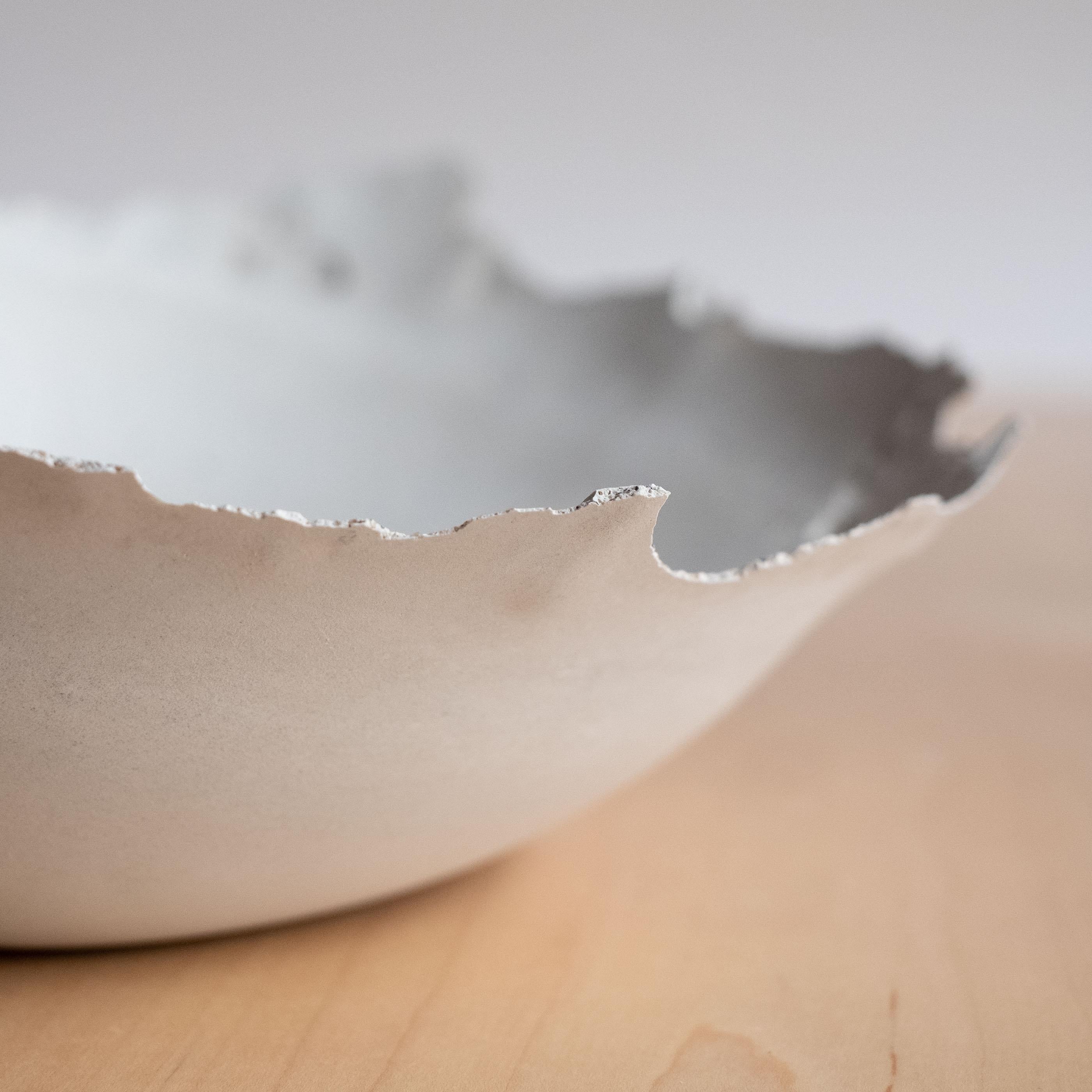 Handmade Cast Concrete Bowl in Grey by UME Studio For Sale 5
