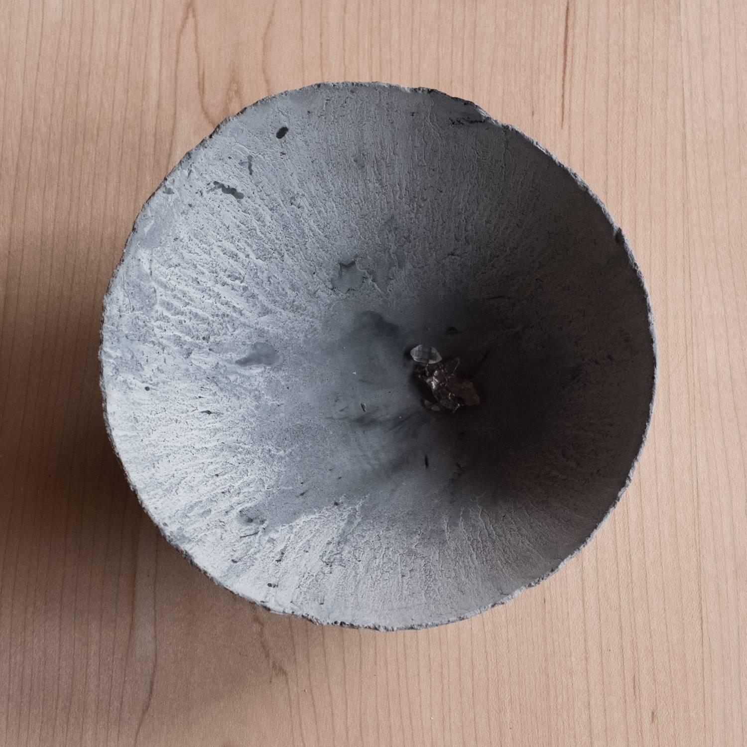 Handmade Cast Concrete Bowl in Grey by UMÉ Studio For Sale 6