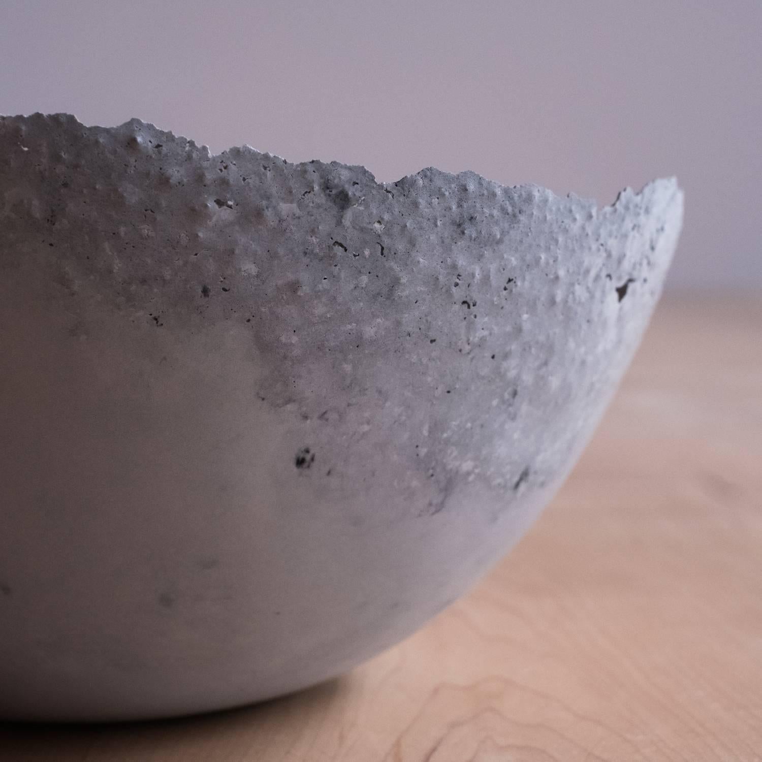 Handmade Cast Concrete Bowl in Grey by UMÉ Studio For Sale 6