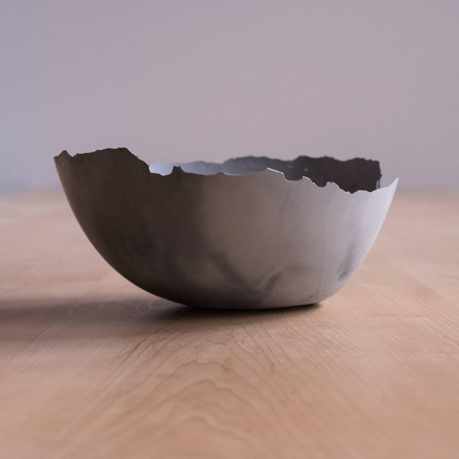 Handmade Cast Concrete Bowl in Grey by UMÉ Studio For Sale 6