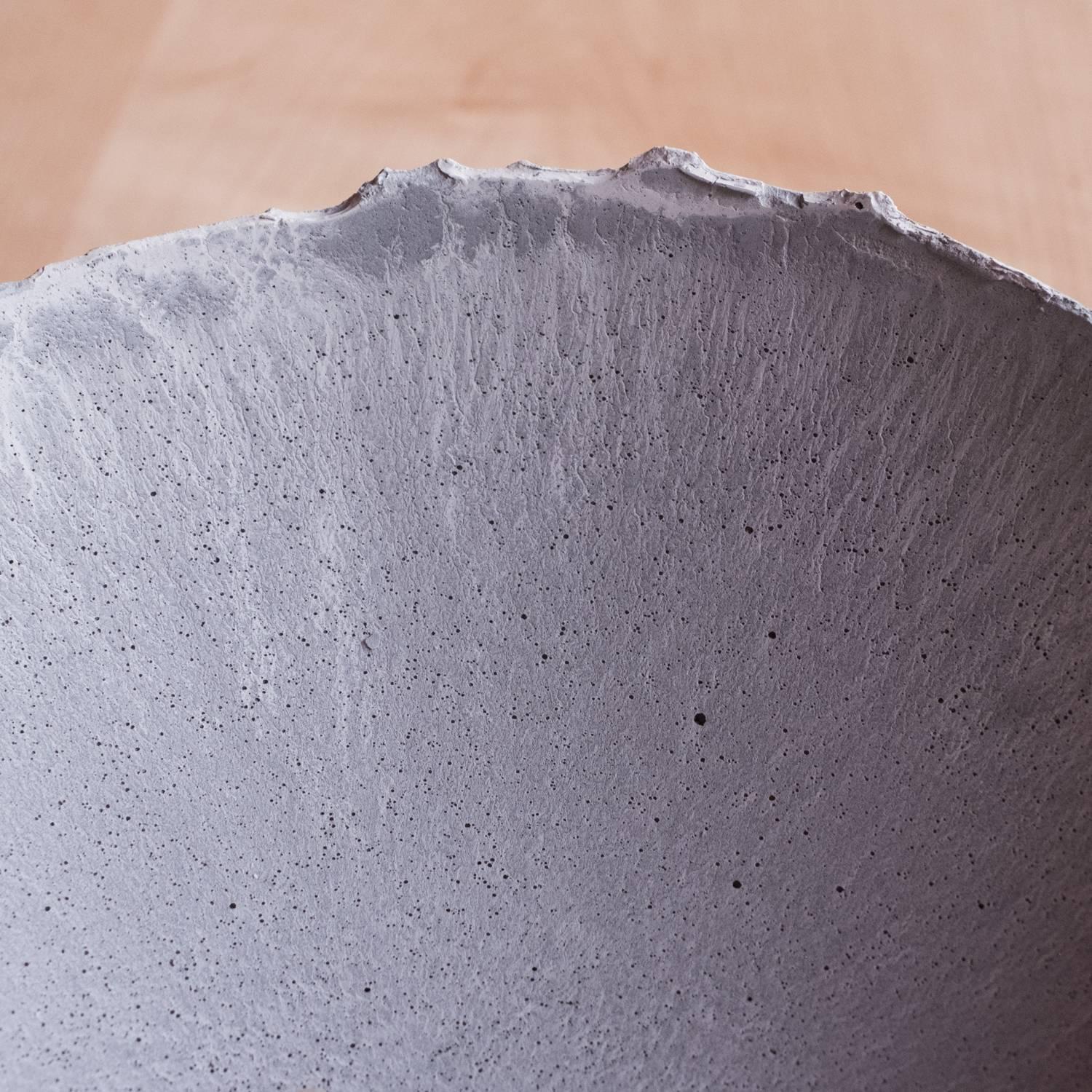 Handmade Cast Concrete Bowl in Grey by UMÉ Studio For Sale 6