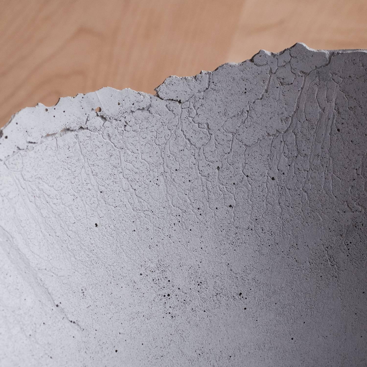 Handmade Cast Concrete Bowl in Grey by UMÉ Studio For Sale 4