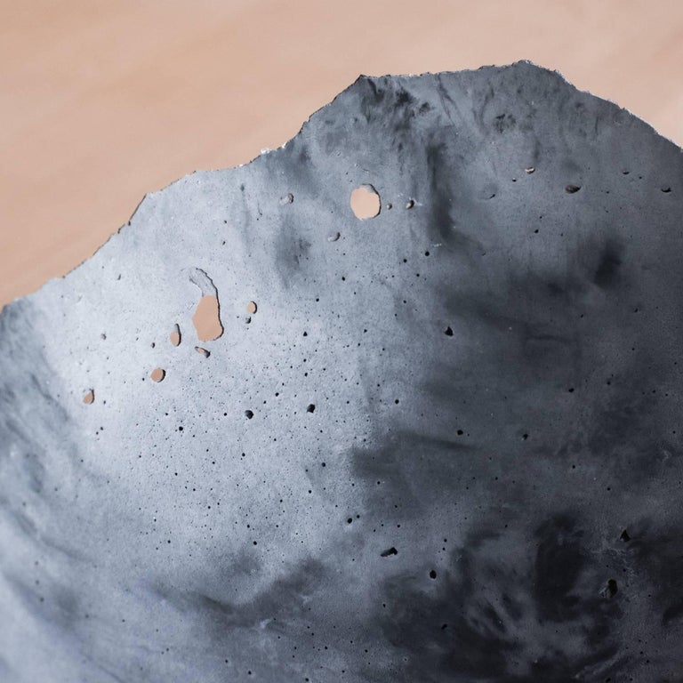 Handmade Cast Concrete Bowl in Grey by UMÉ Studio For Sale 6