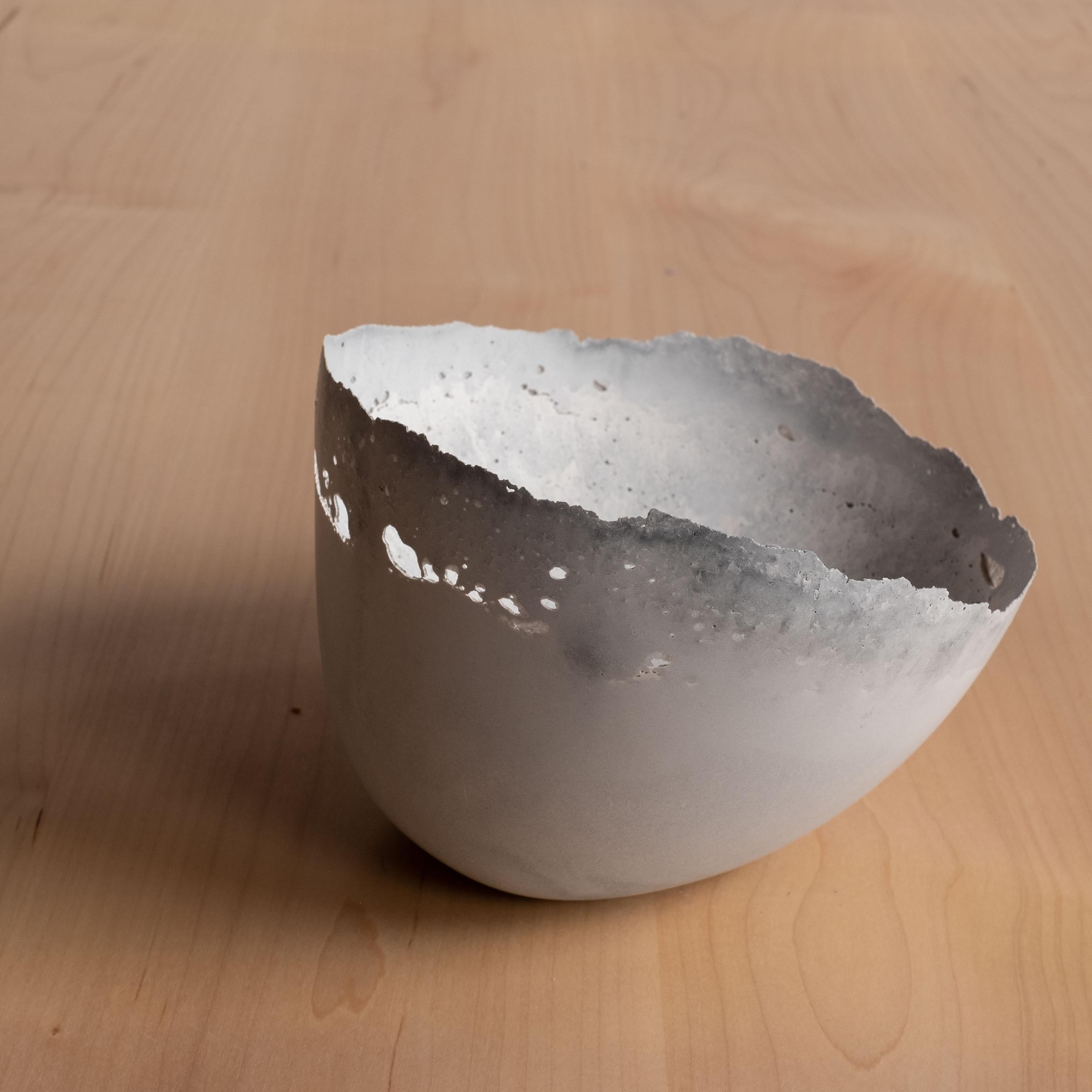 Handmade Cast Concrete Bowl in Grey by UME Studio For Sale 6
