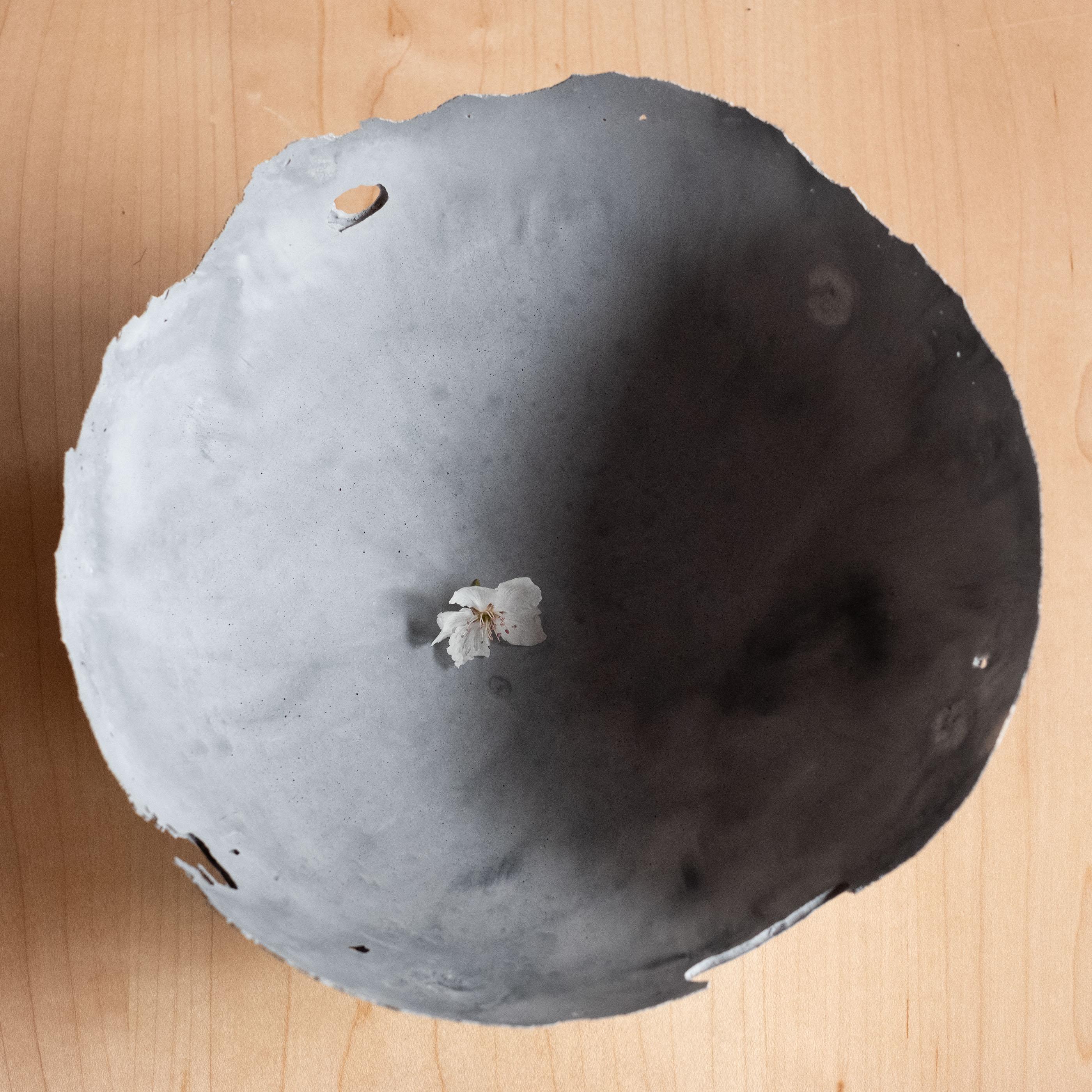 Handmade Cast Concrete Bowl in Grey by UME Studio For Sale 6