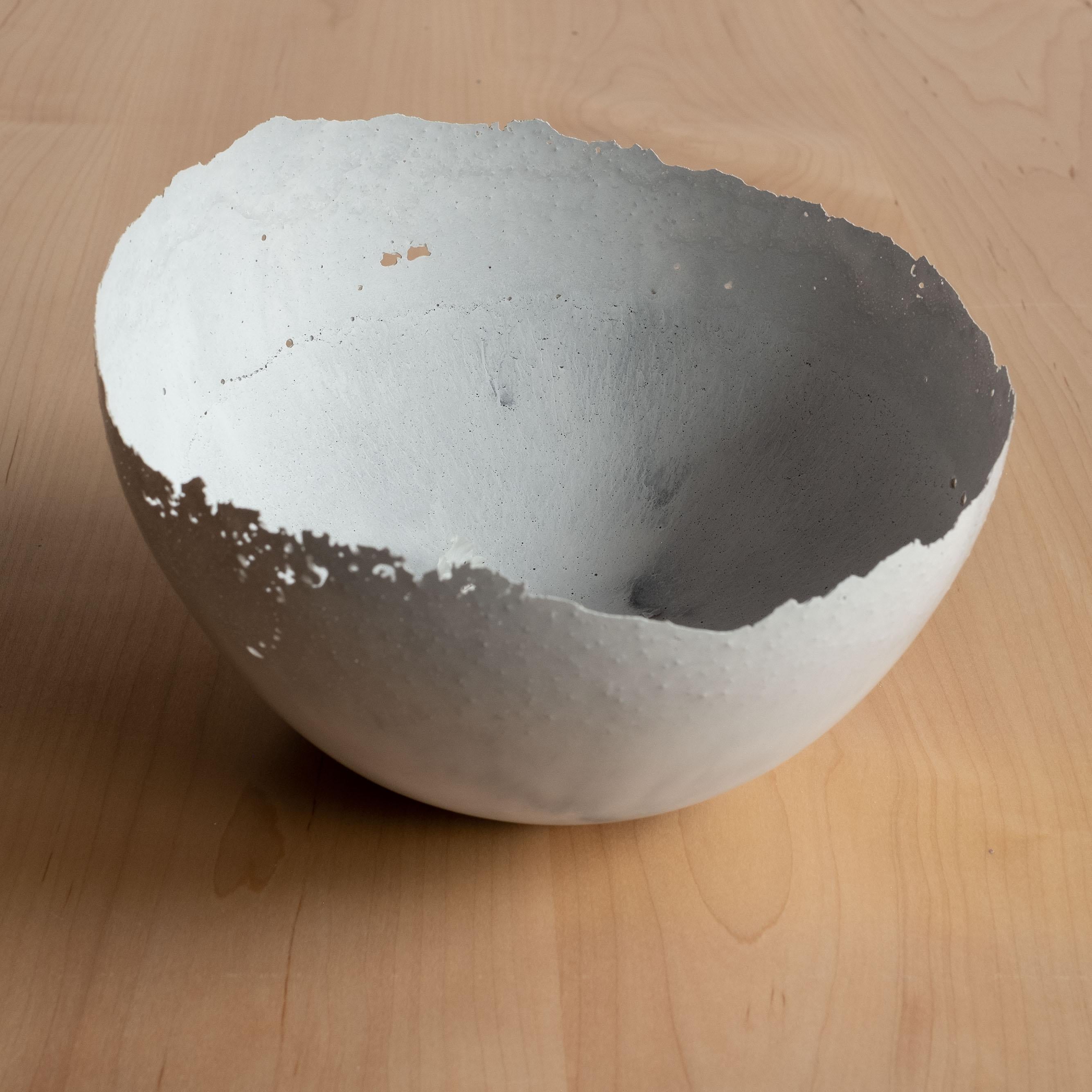 Handmade Cast Concrete Bowl in Grey by UME Studio For Sale 6