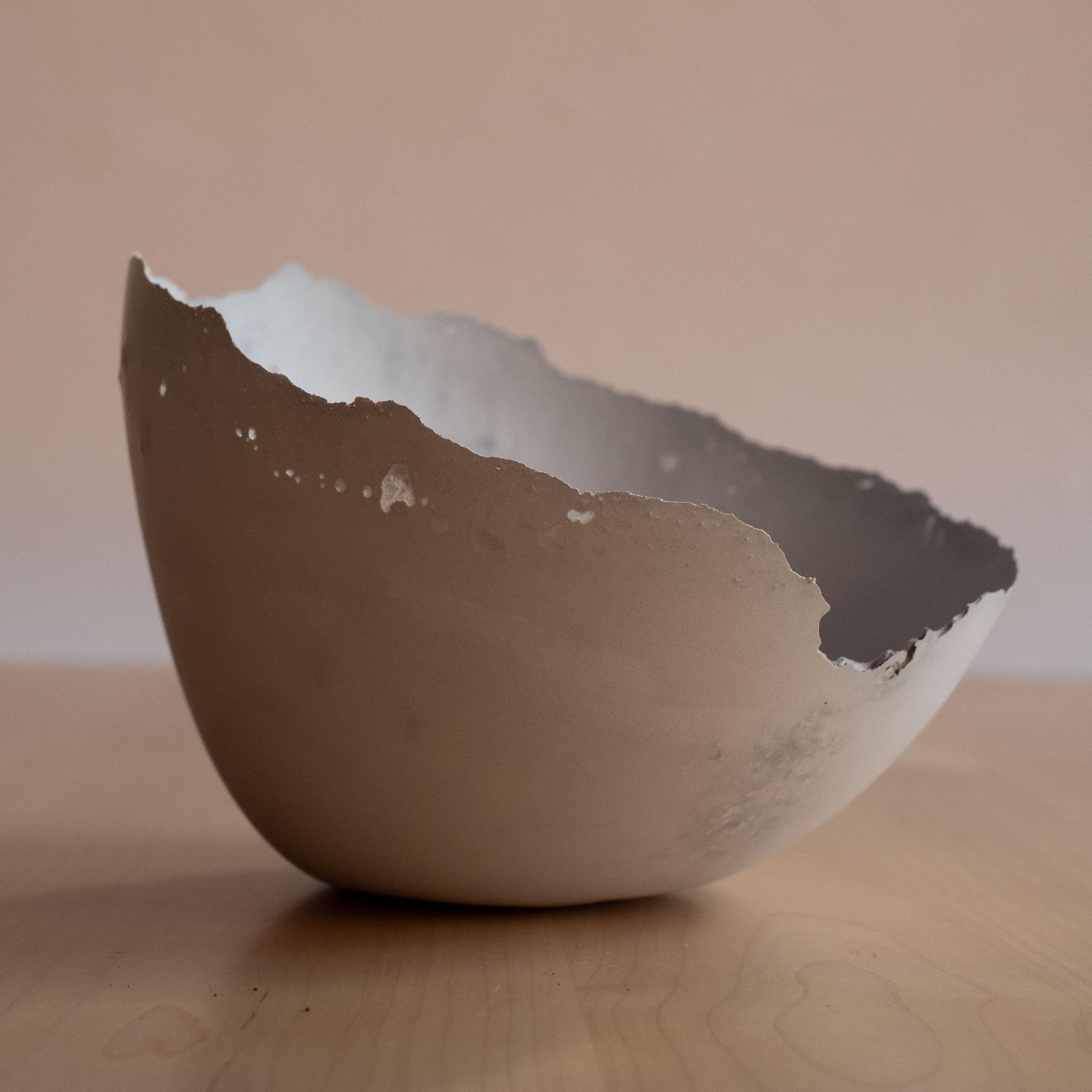 Handmade Cast Concrete Bowl in Grey by UME Studio For Sale 6
