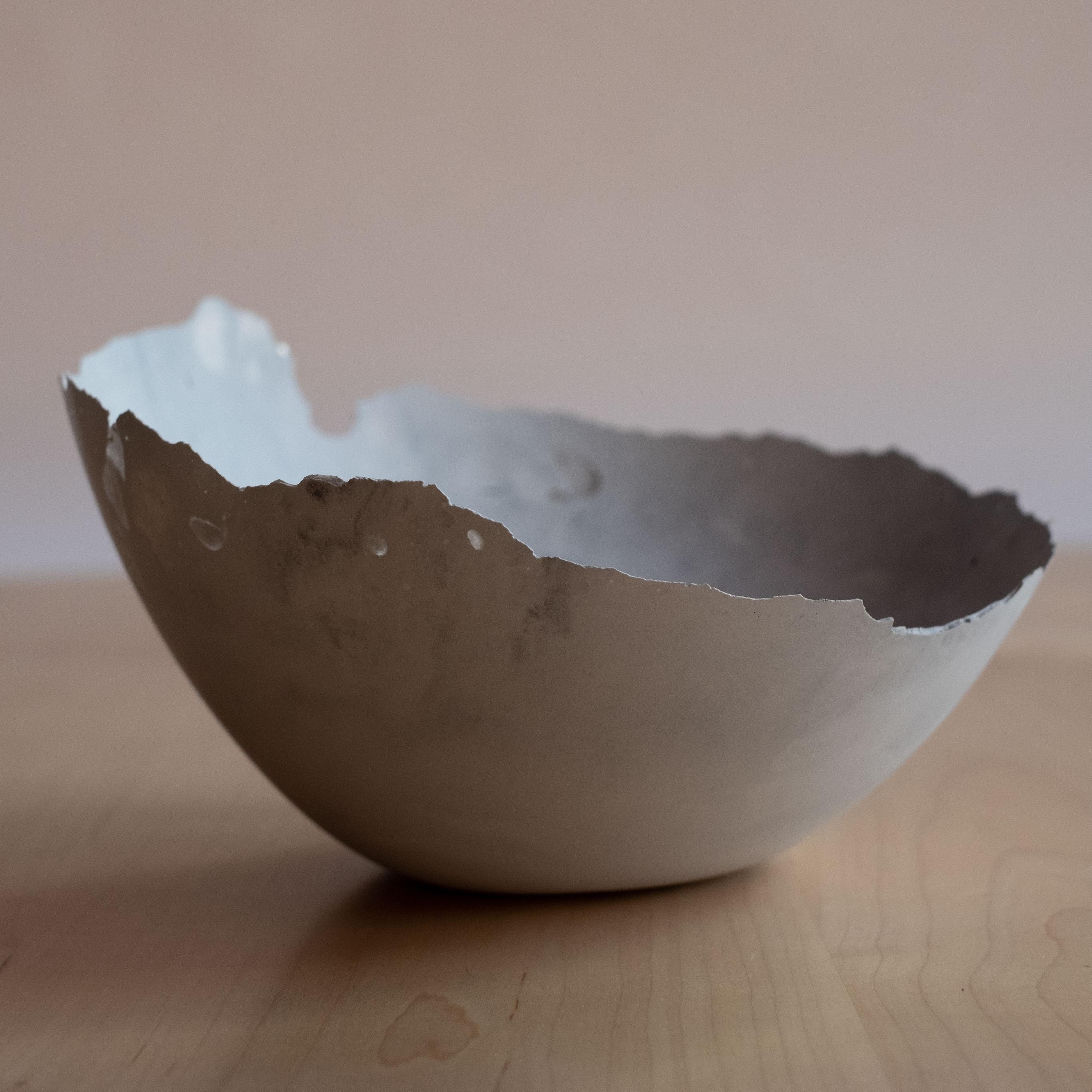 Handmade Cast Concrete Bowl in Grey by UME Studio For Sale 6