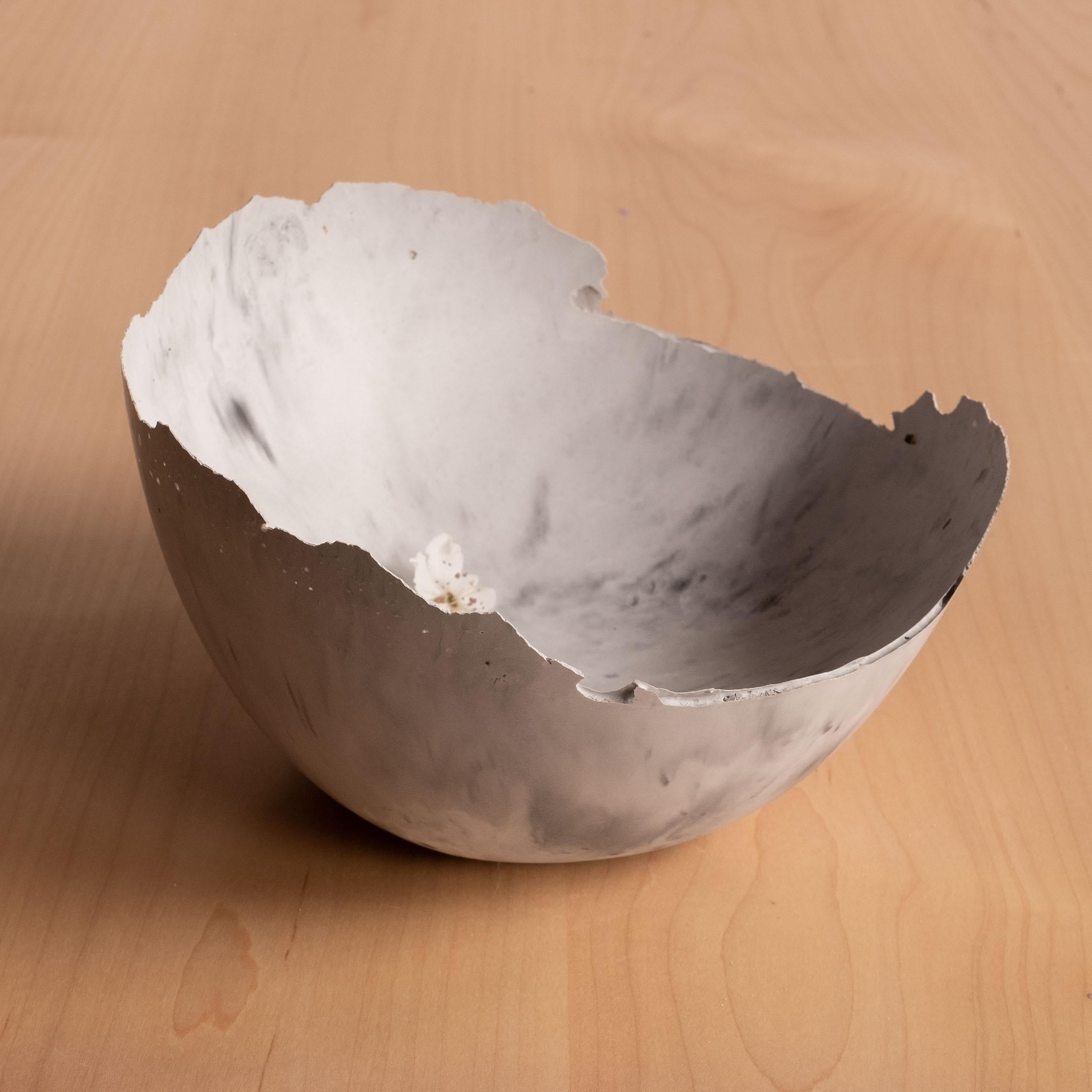 Handmade Cast Concrete Bowl in Grey by UME Studio For Sale 6