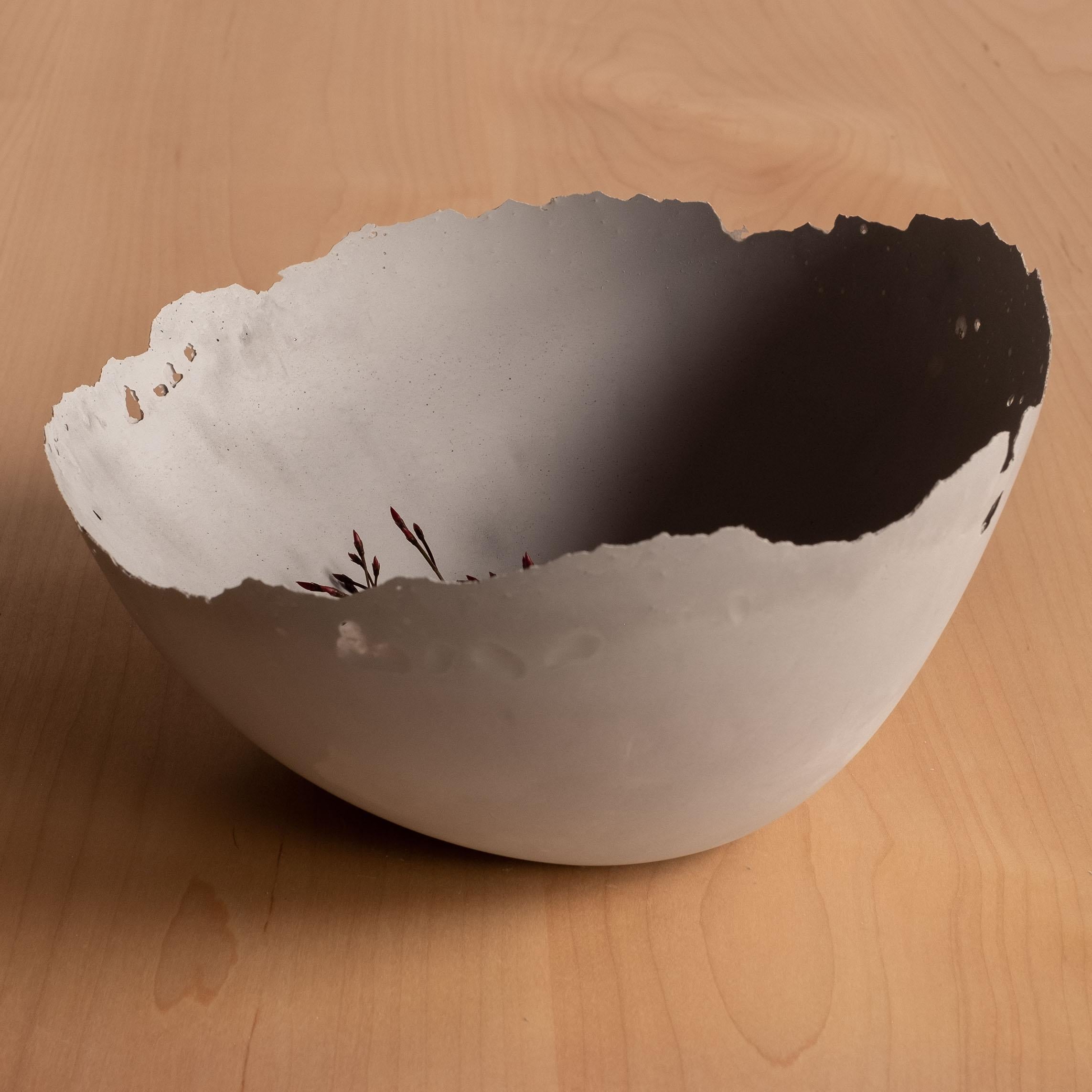 Handmade Cast Concrete Bowl in Grey by UME Studio For Sale 6