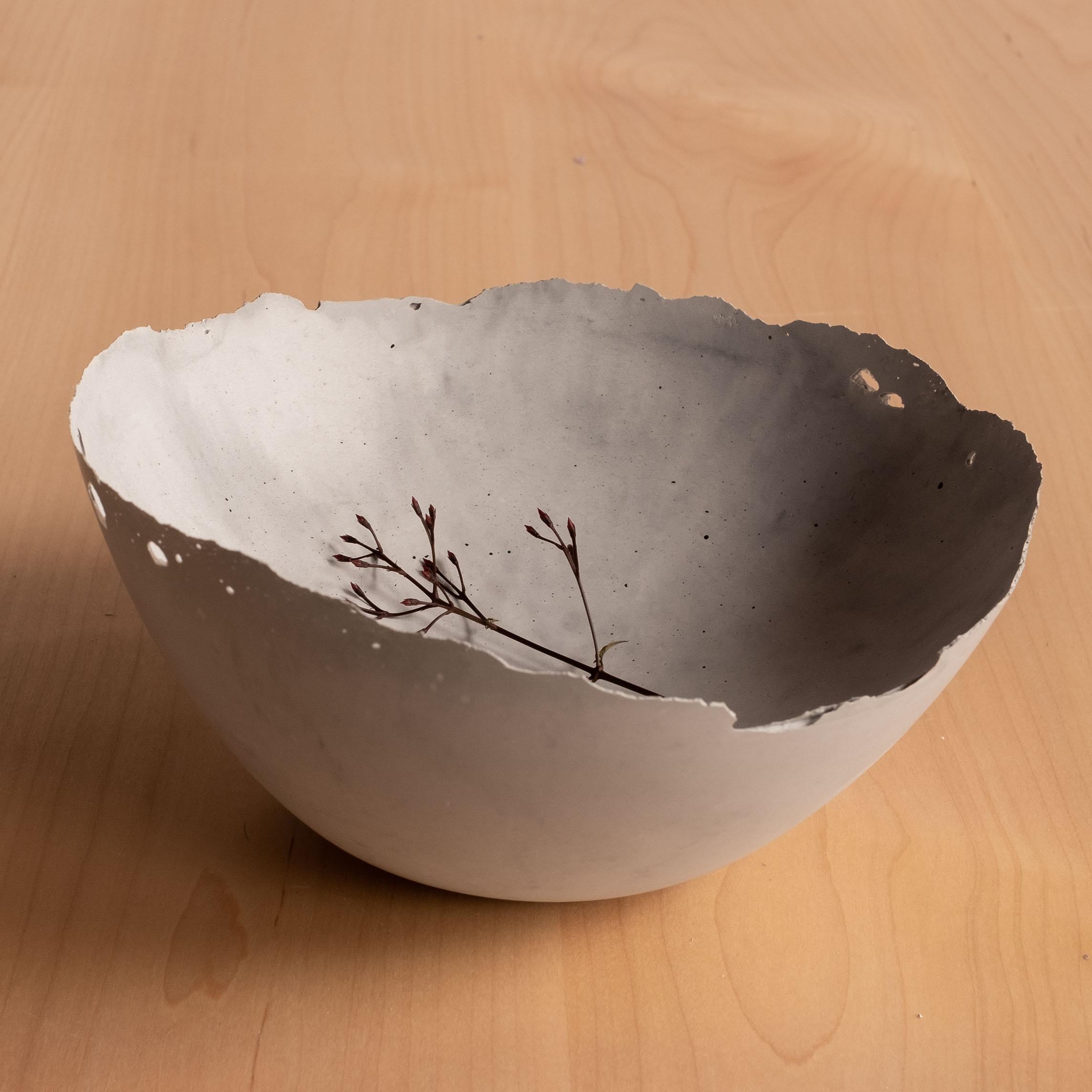 Handmade Cast Concrete Bowl in Grey by UME Studio For Sale 6
