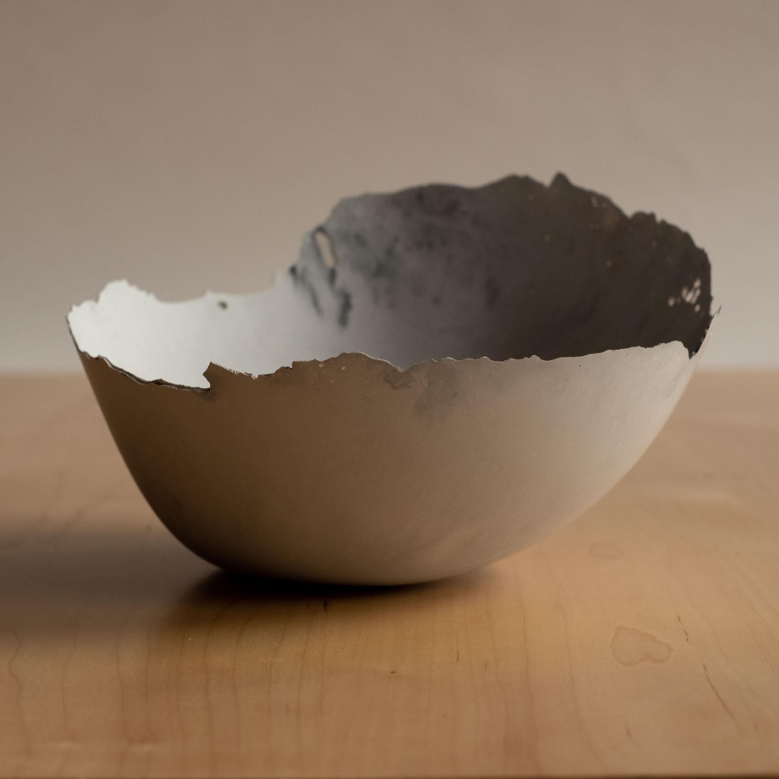 Handmade Cast Concrete Bowl in Grey by UME Studio For Sale 6