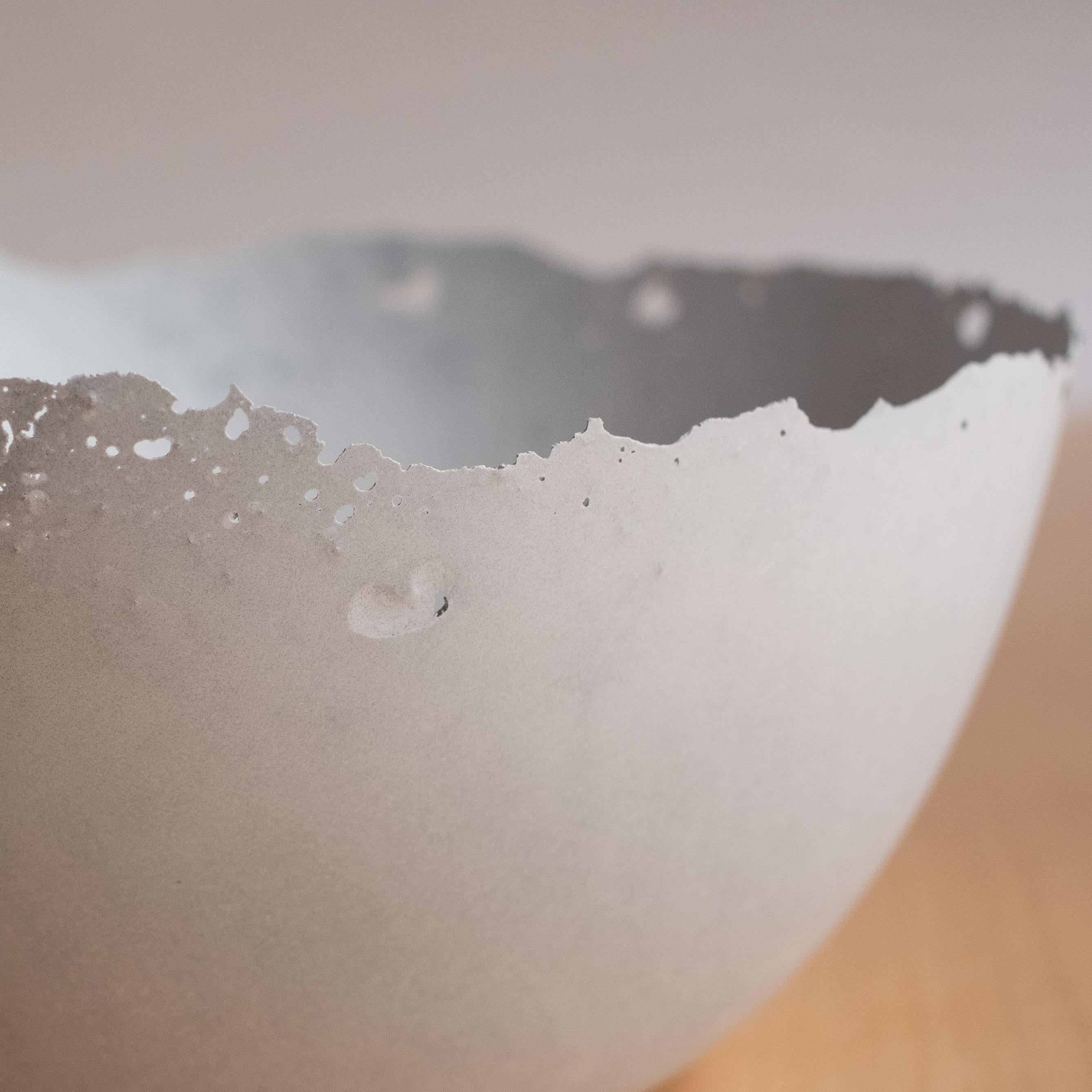 Handmade Cast Concrete Bowl in Grey by UME Studio For Sale 6