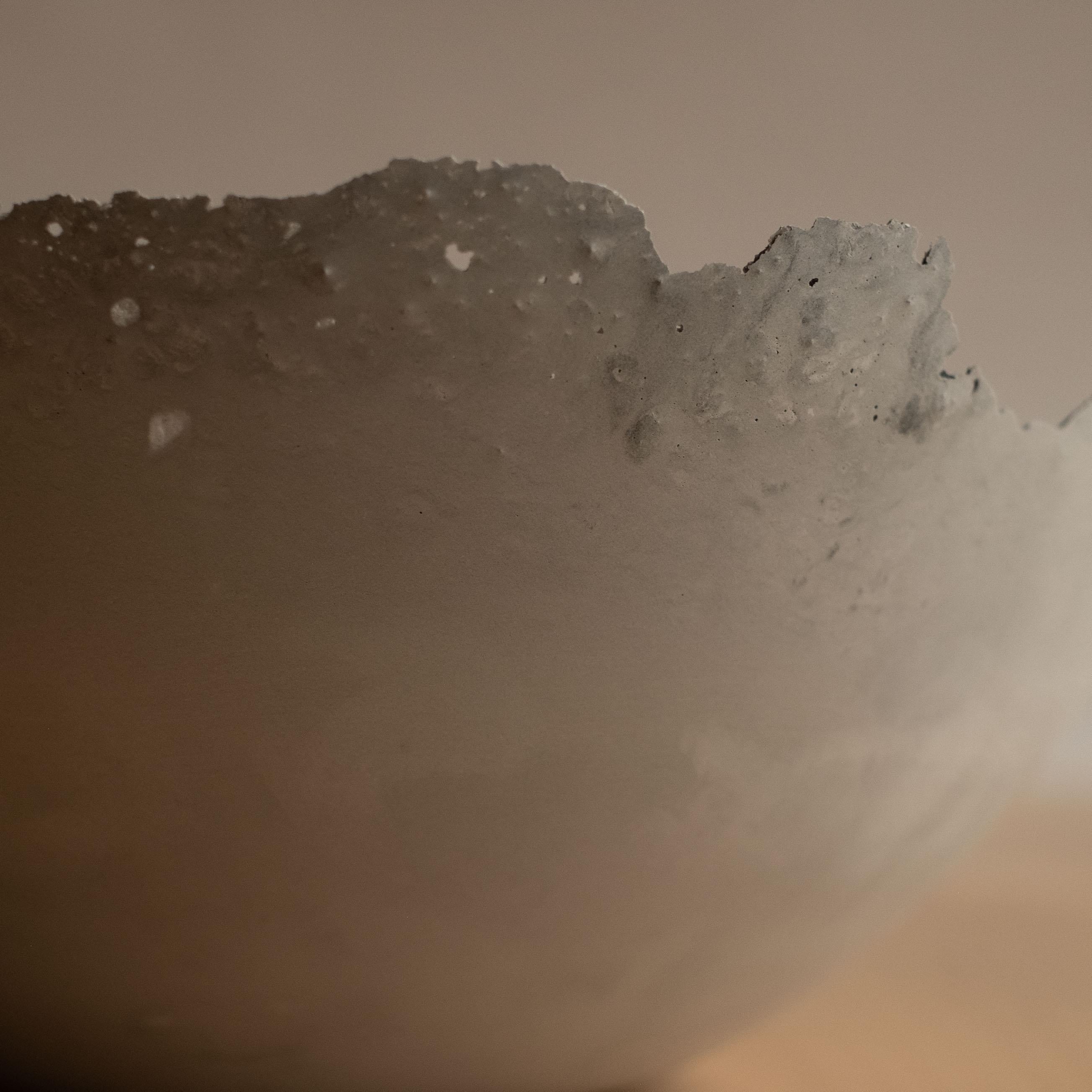 Handmade Cast Concrete Bowl in Grey by UME Studio For Sale 6